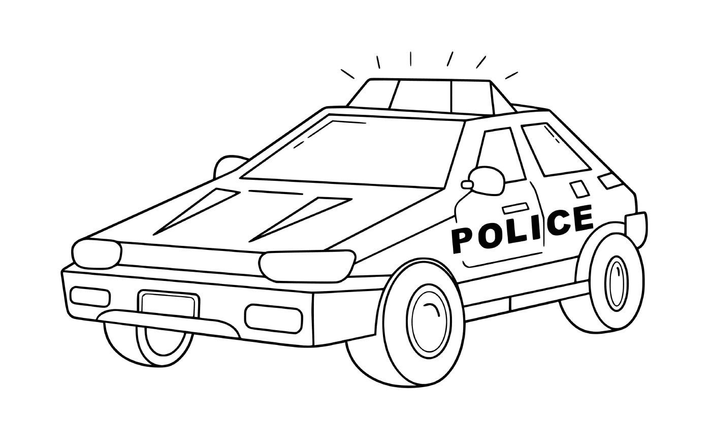  Transport im quadratischen Stil Polizei Auto 