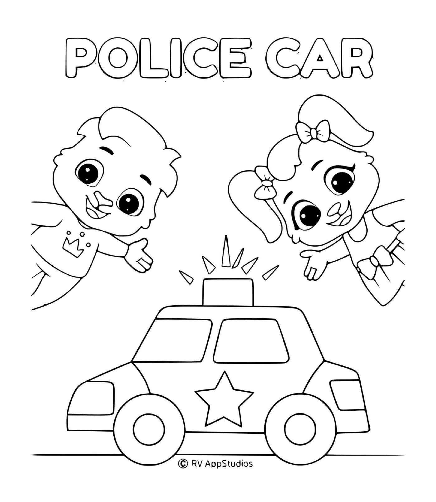  Polizia di auto, figlio felice 