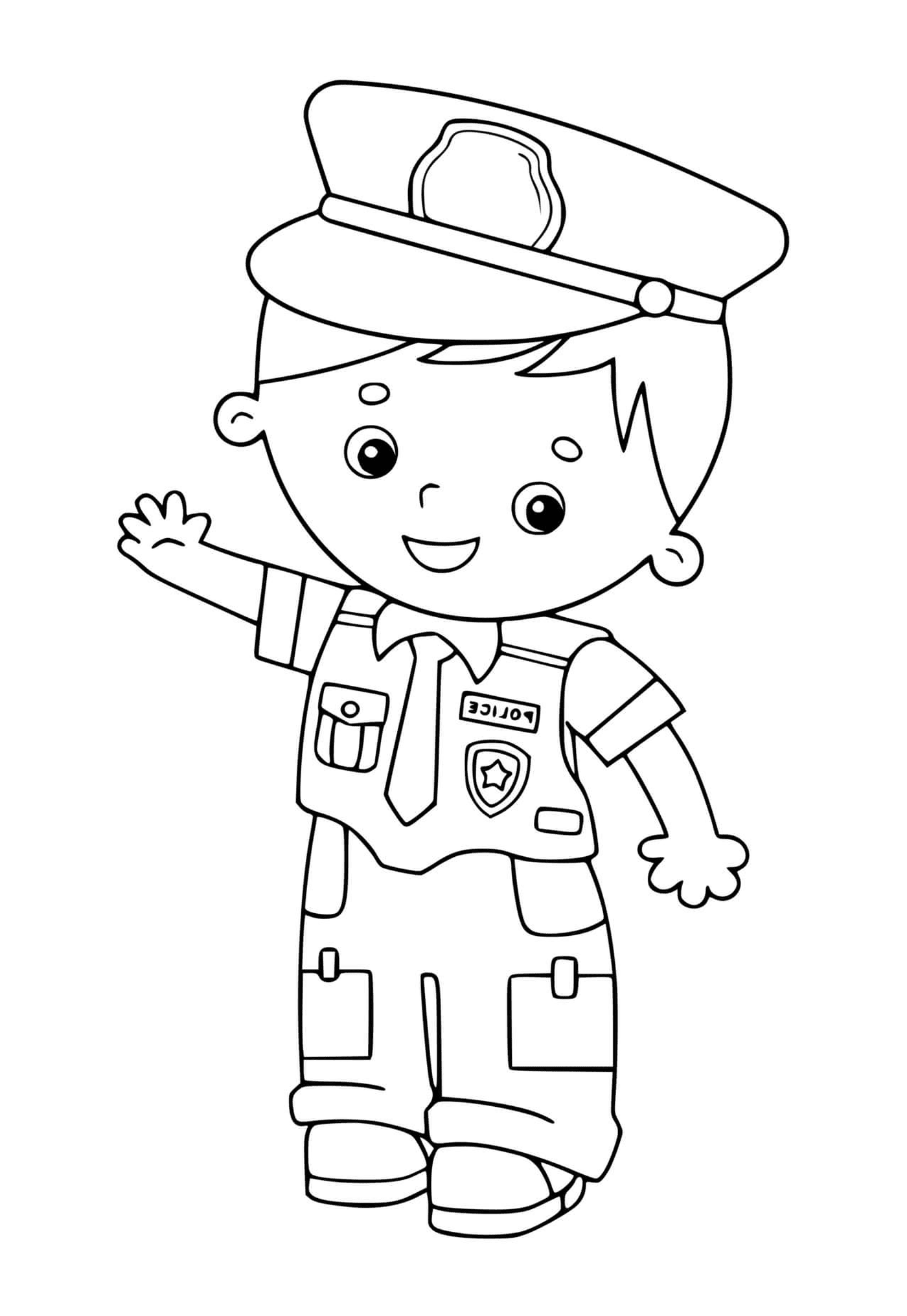  Niño con uniforme de policía 