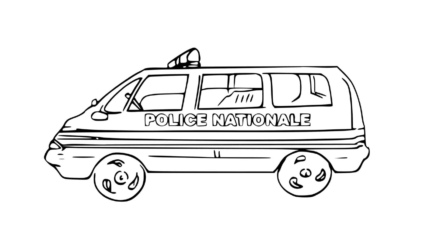  Vehículo de la policía nacional en funcionamiento 