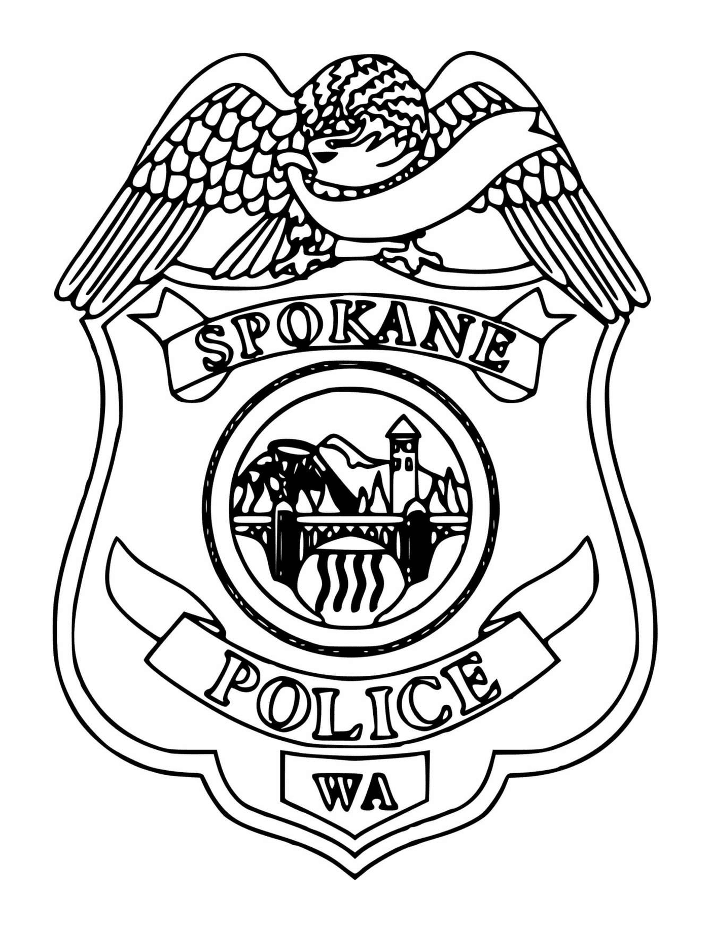  Полицейский значок Спокана 