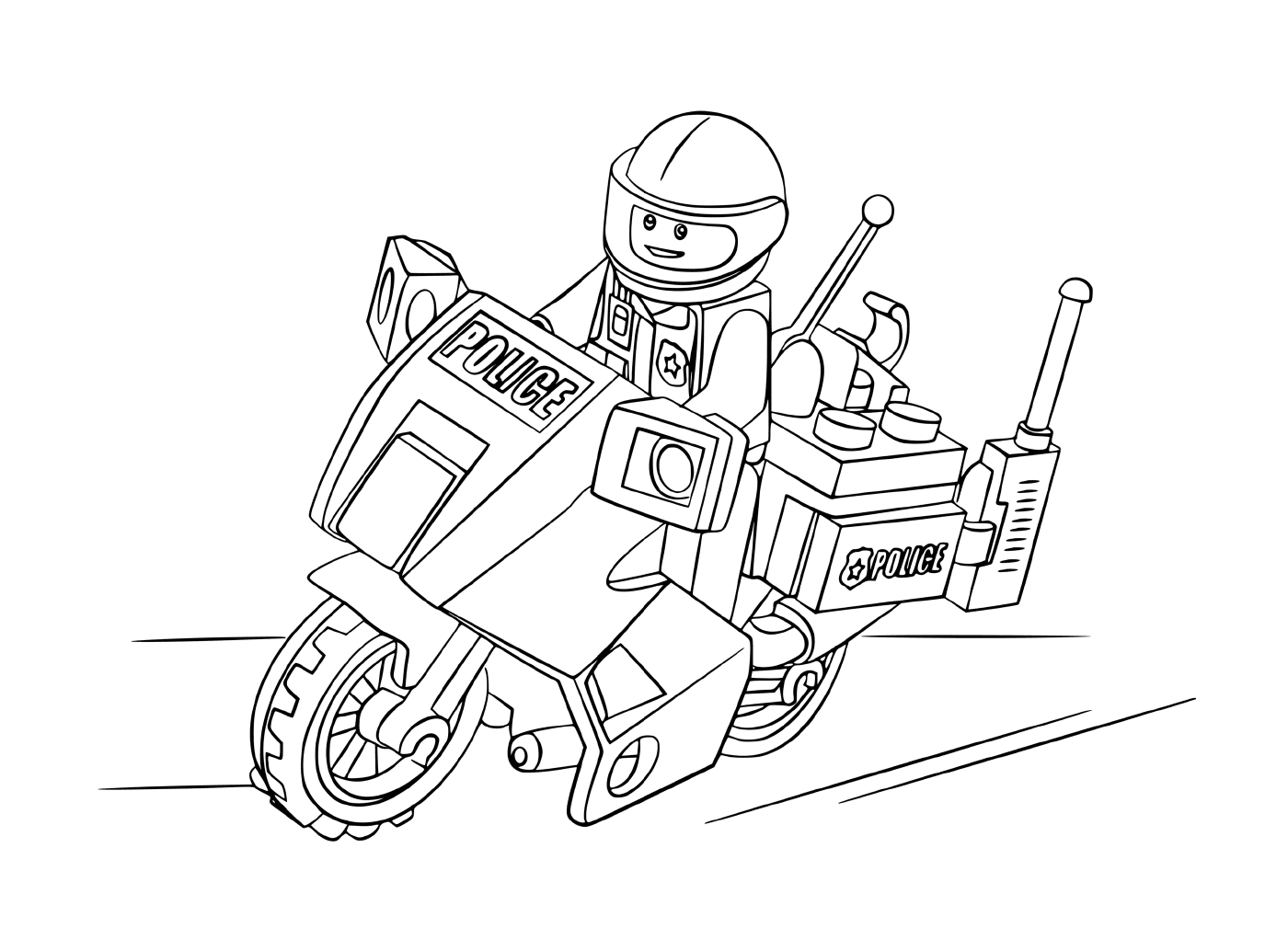  Polizist Lego mit dem Motorrad 