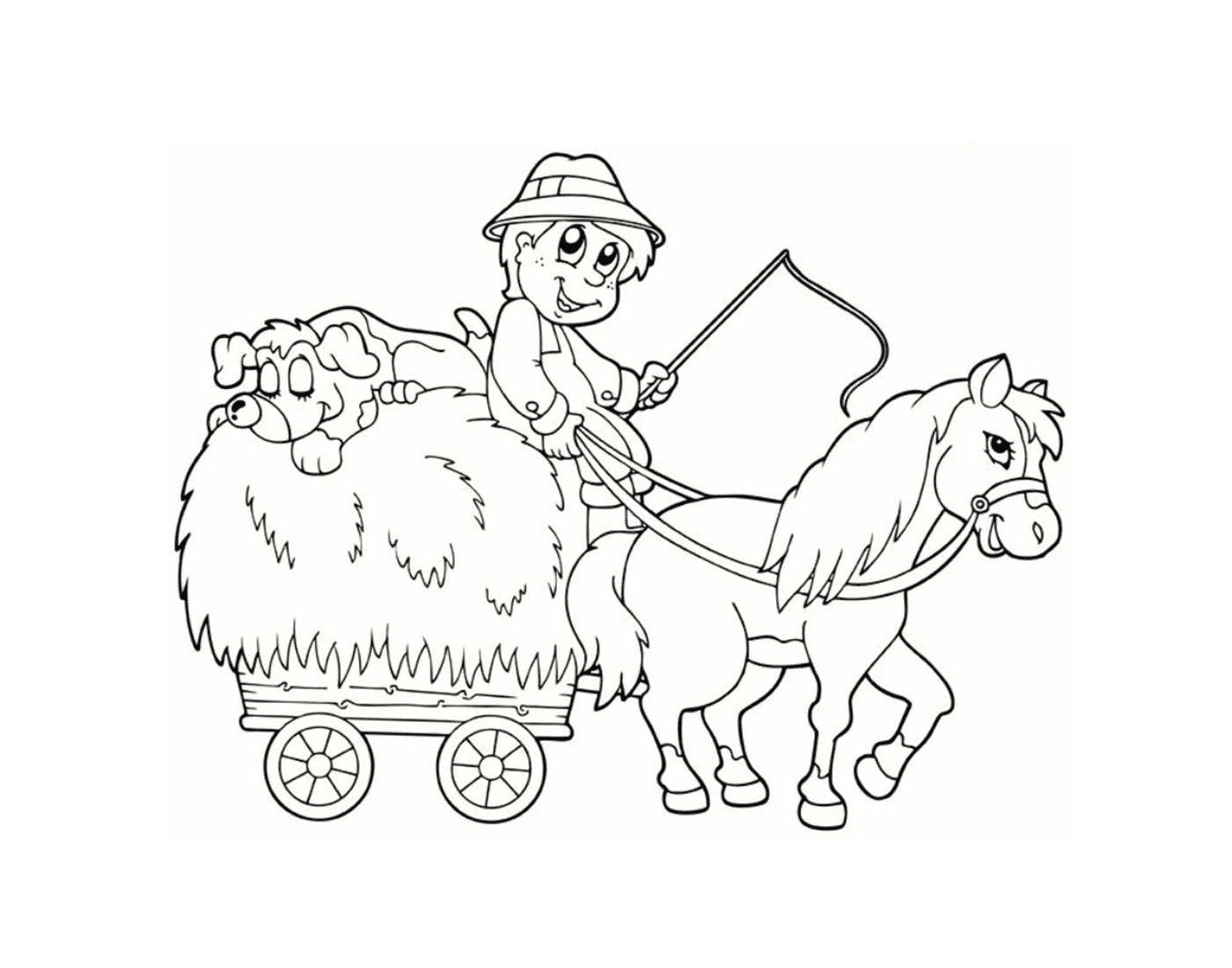  Farmer accompanied by his faithful pony 