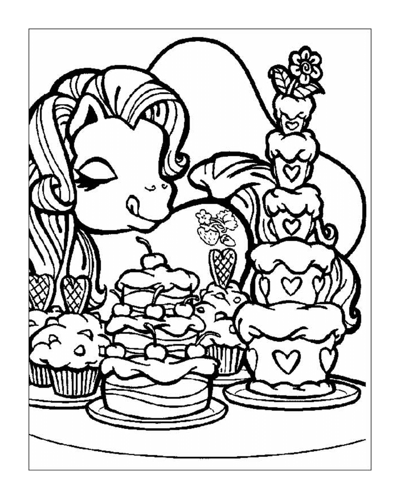  My Little Pony, pony and delicious cakes 