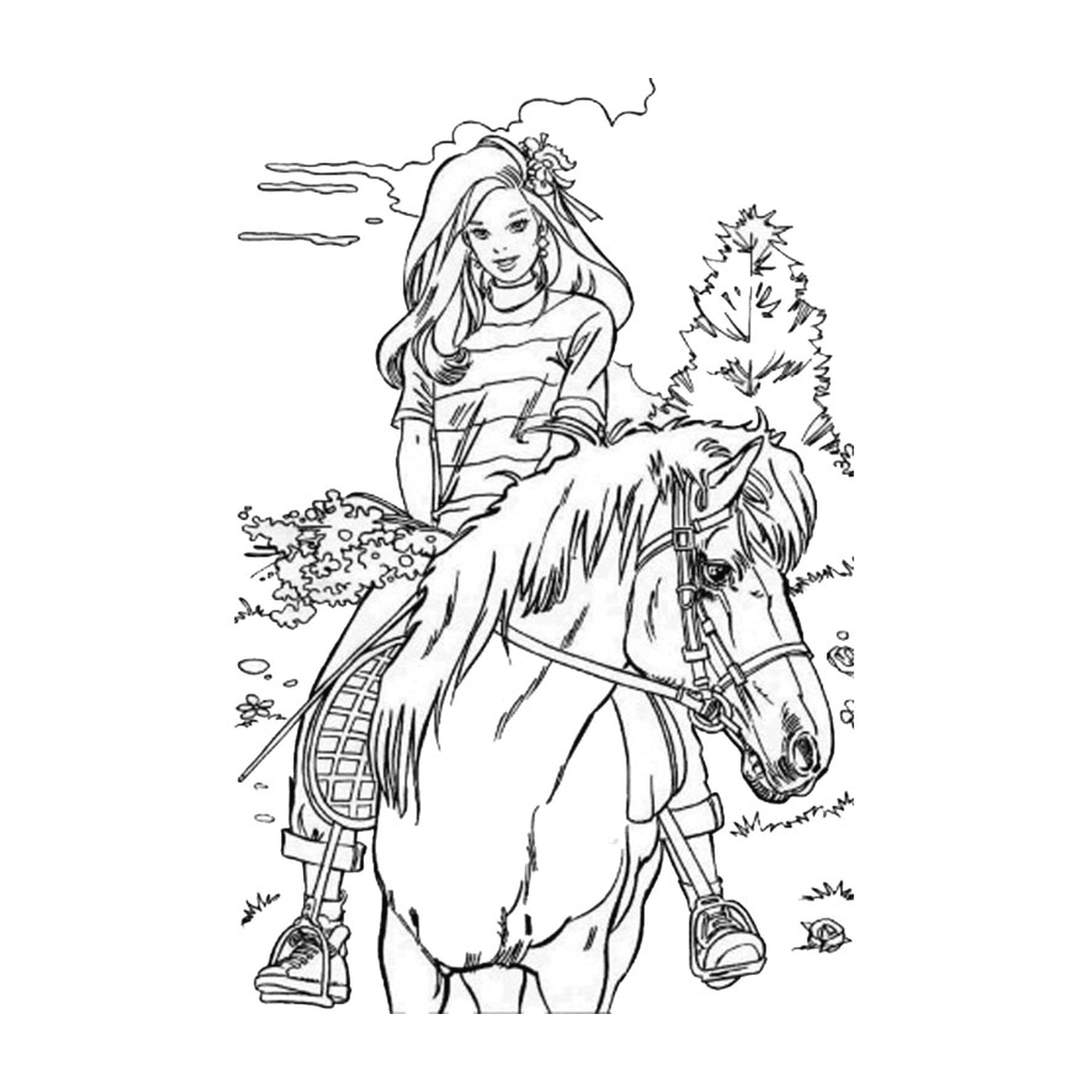  Барби на деревенском коне 