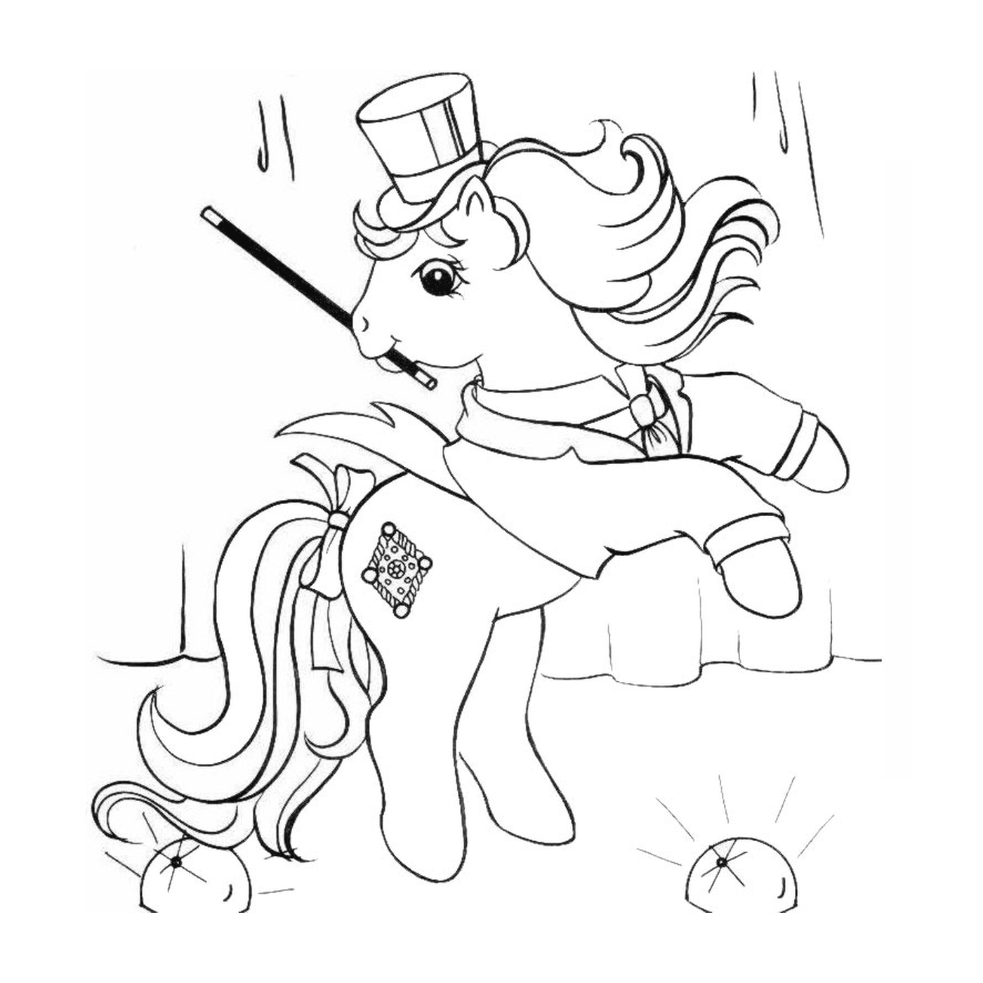  entzückendes Pony mit Hut 