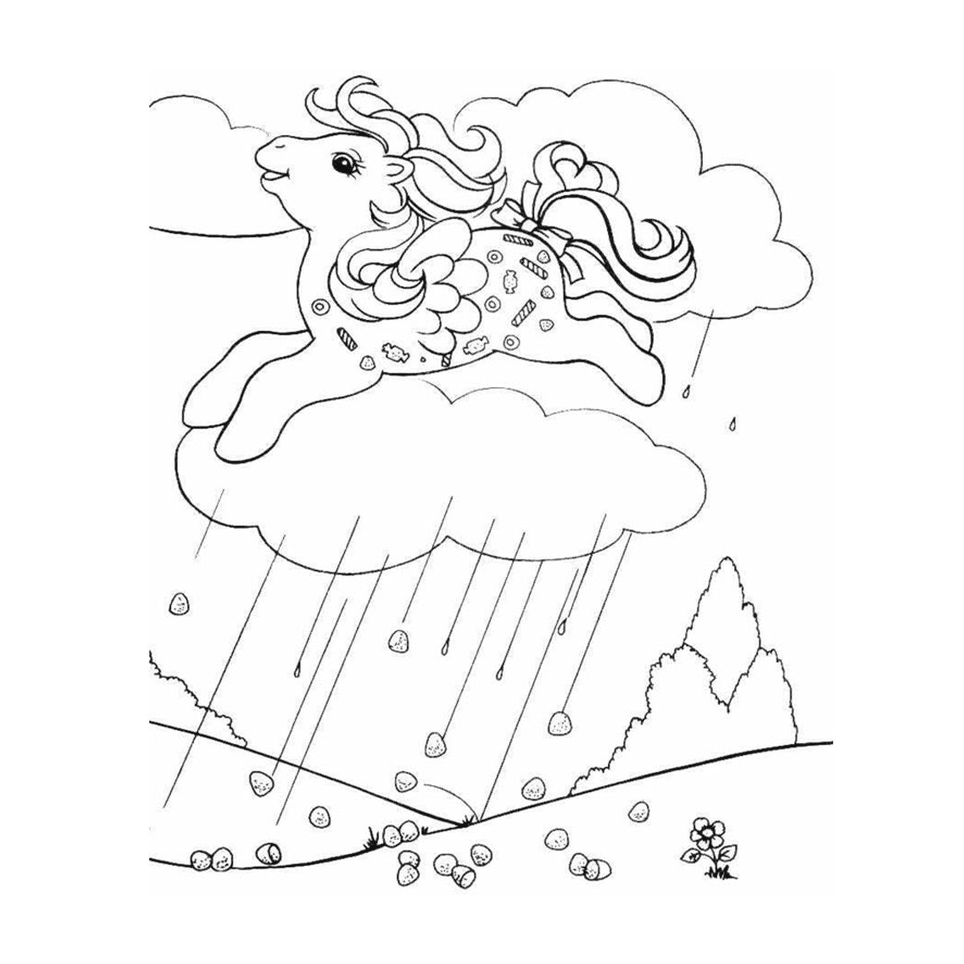  flying pony over cloud 
