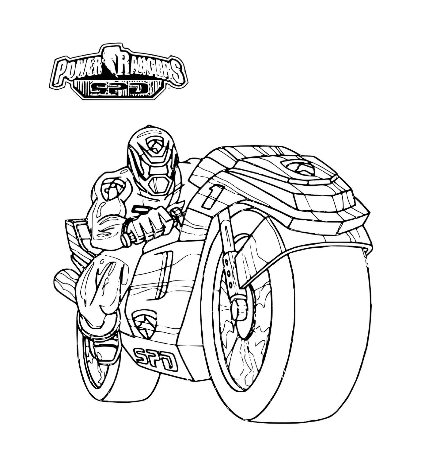  Power Ranger auf einem Motorrad 