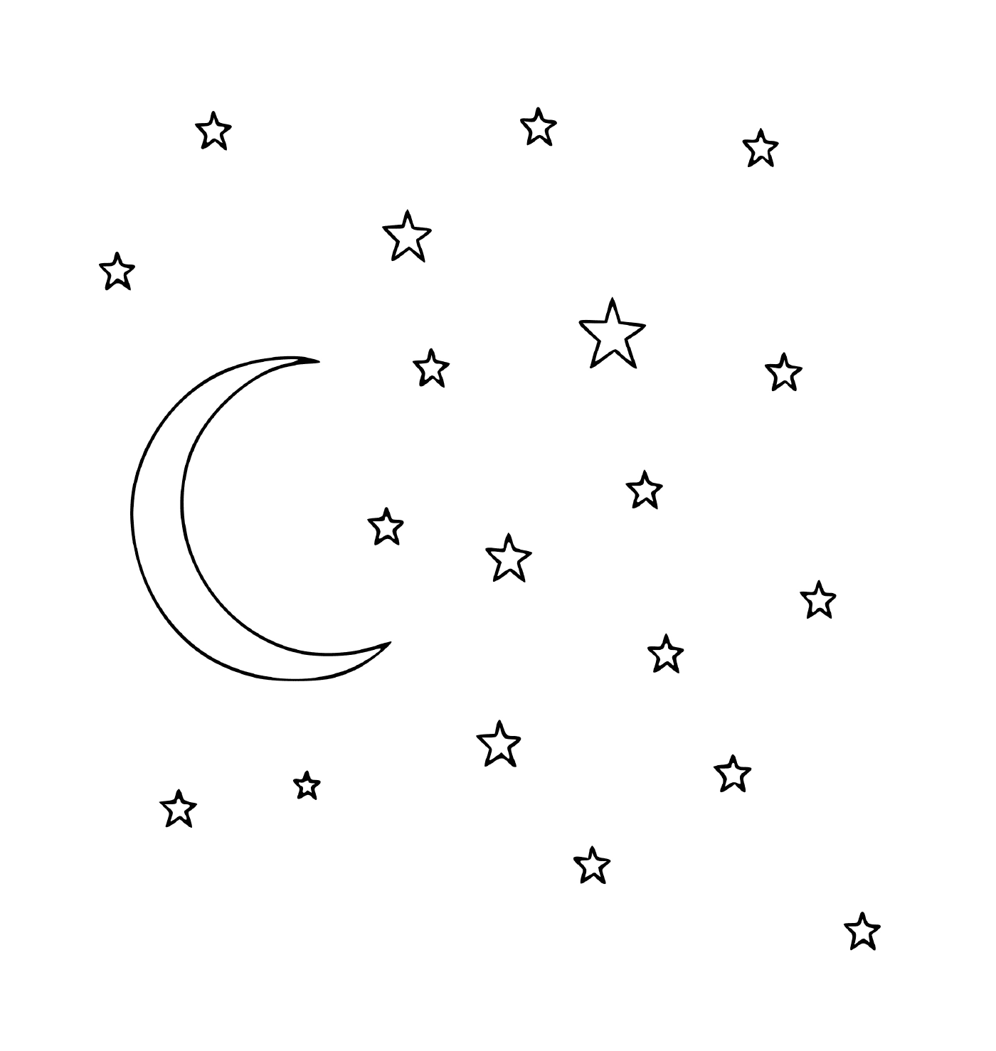  Luna brillante y estrellas 
