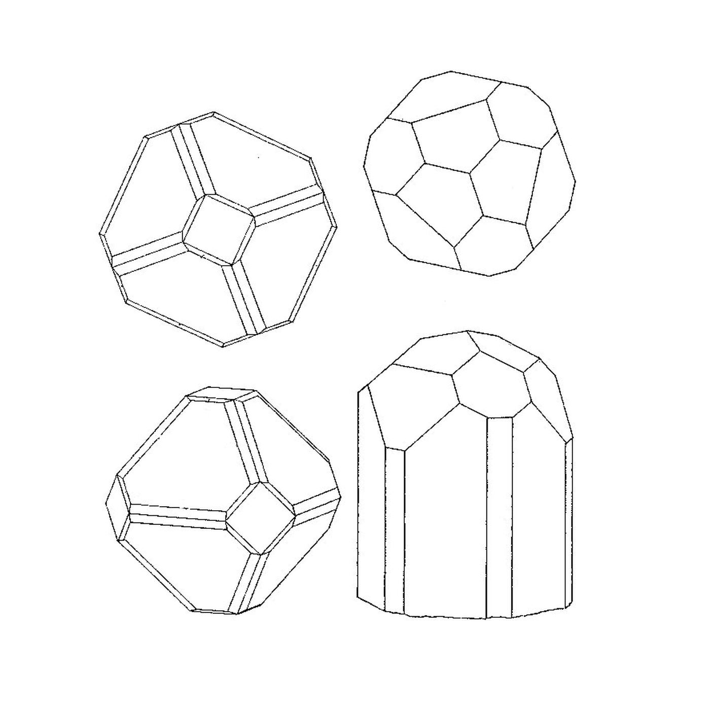  Four different geometric shapes 