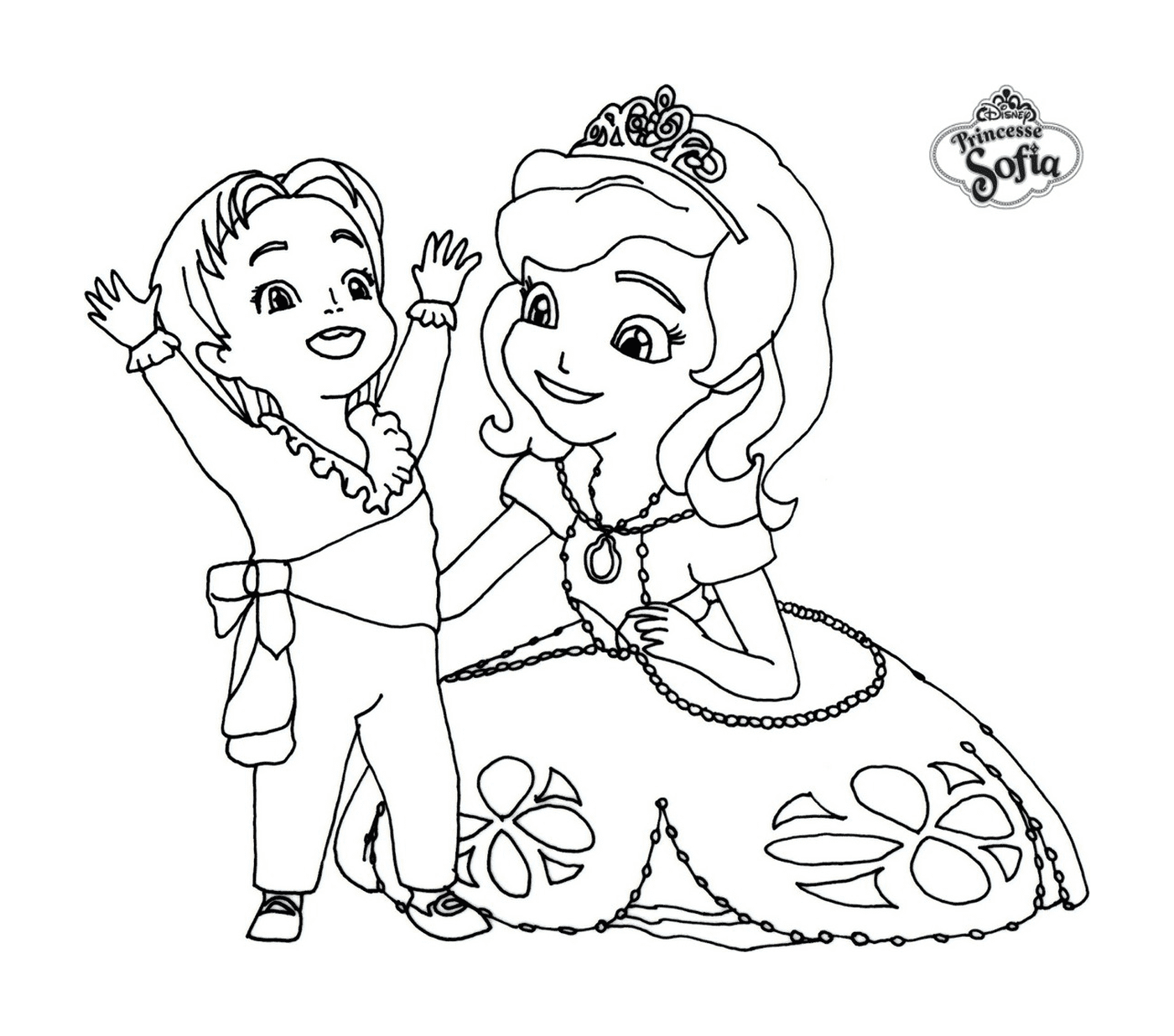  Princesa Sofía de Disney con un niño 