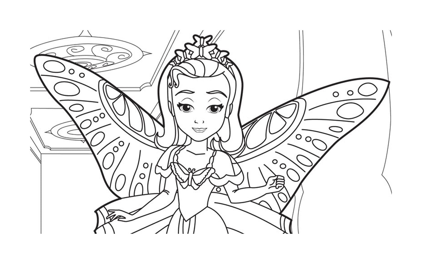  Princesa Disney con alas coloridas 