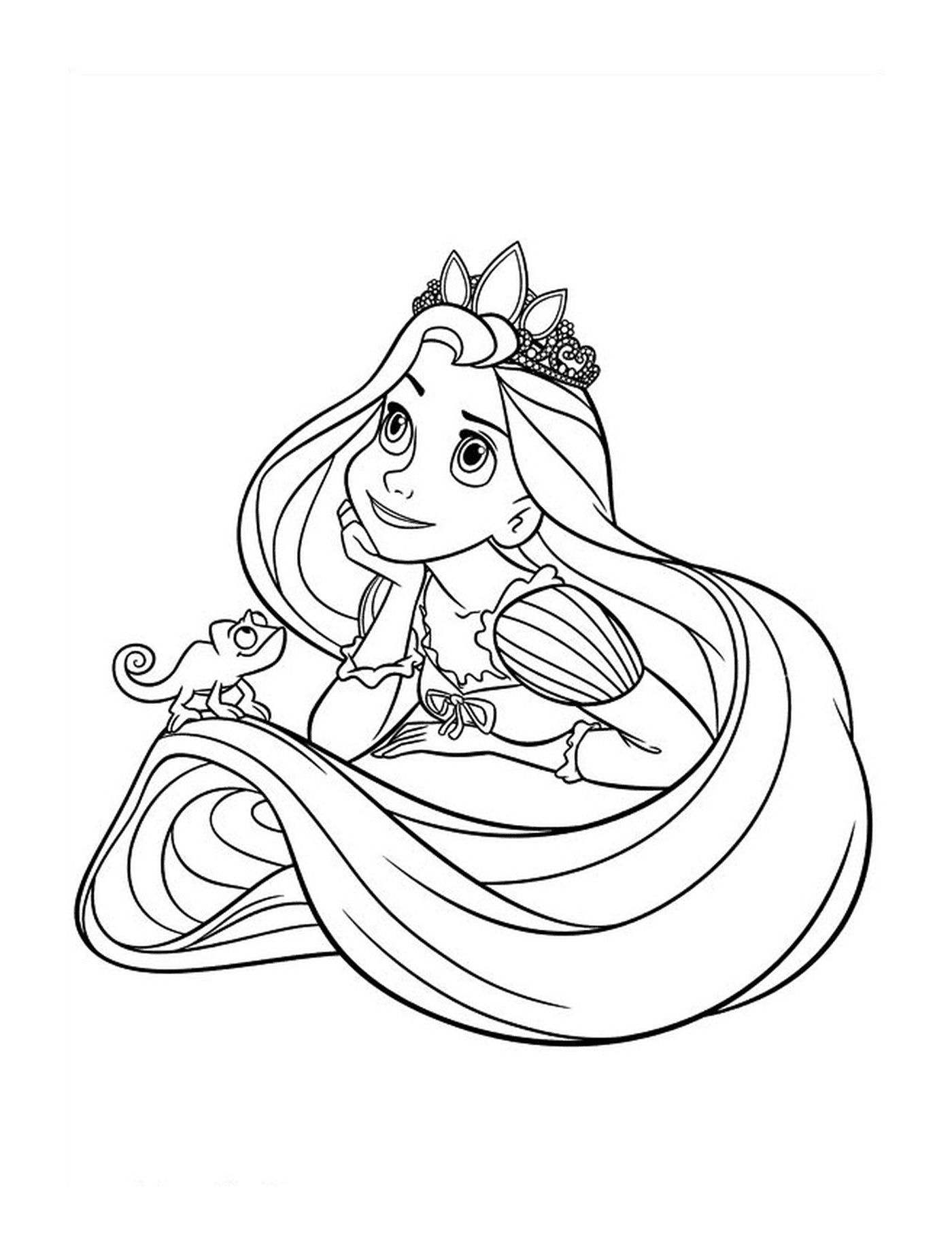  Prinzessin mit fesselnden langen Haaren 