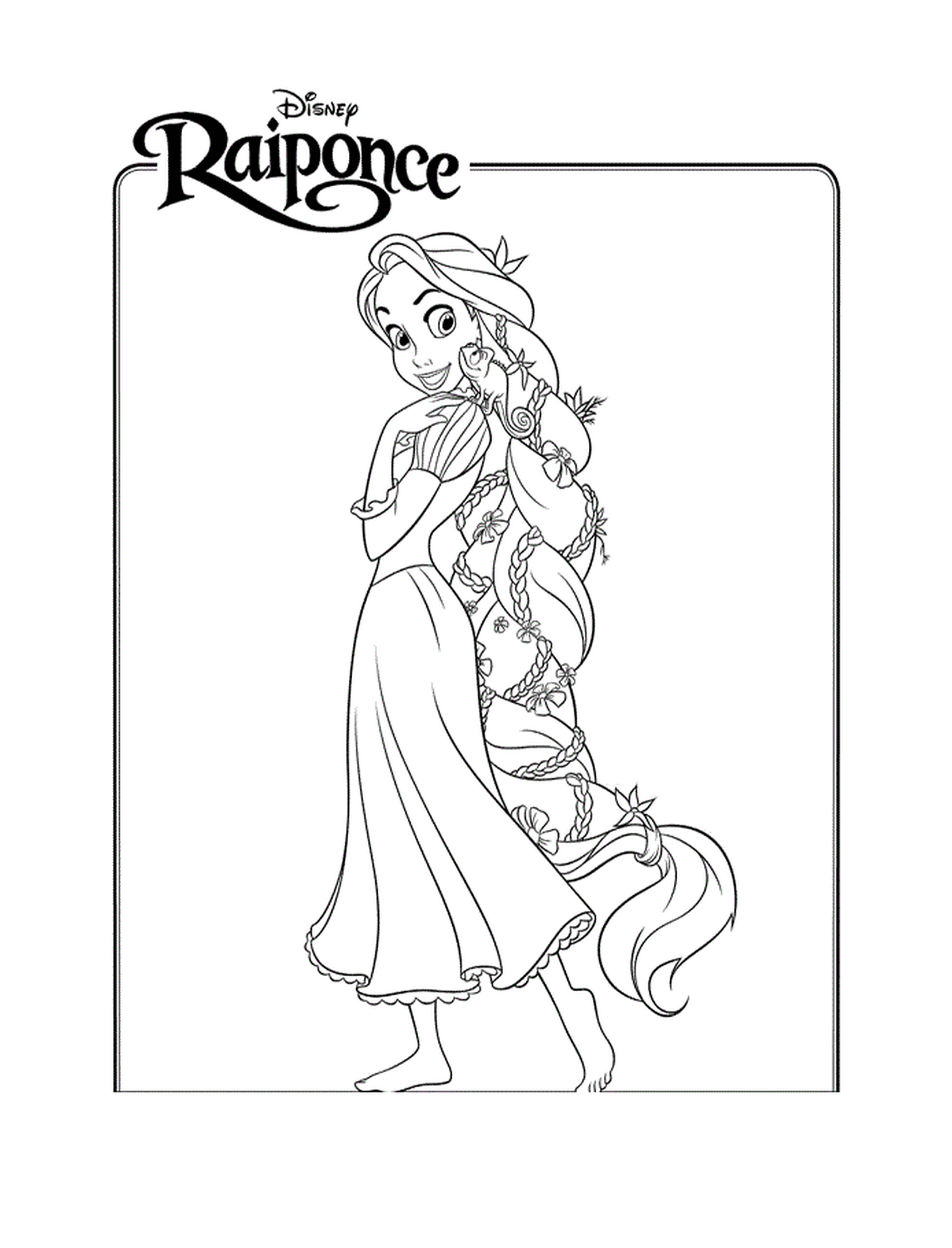  Raiponce Disney, a long-haired girl 