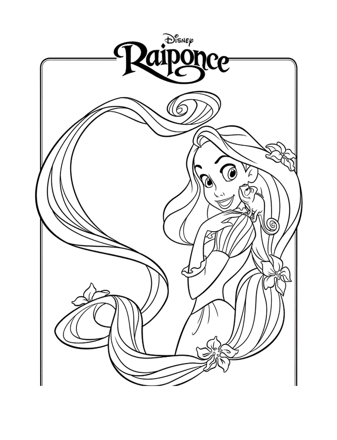  Raiponce Disney, a young girl with long hair 