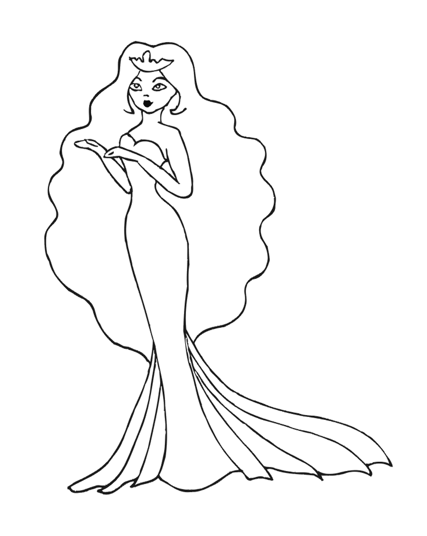  Frau in einem langen Kleid 
