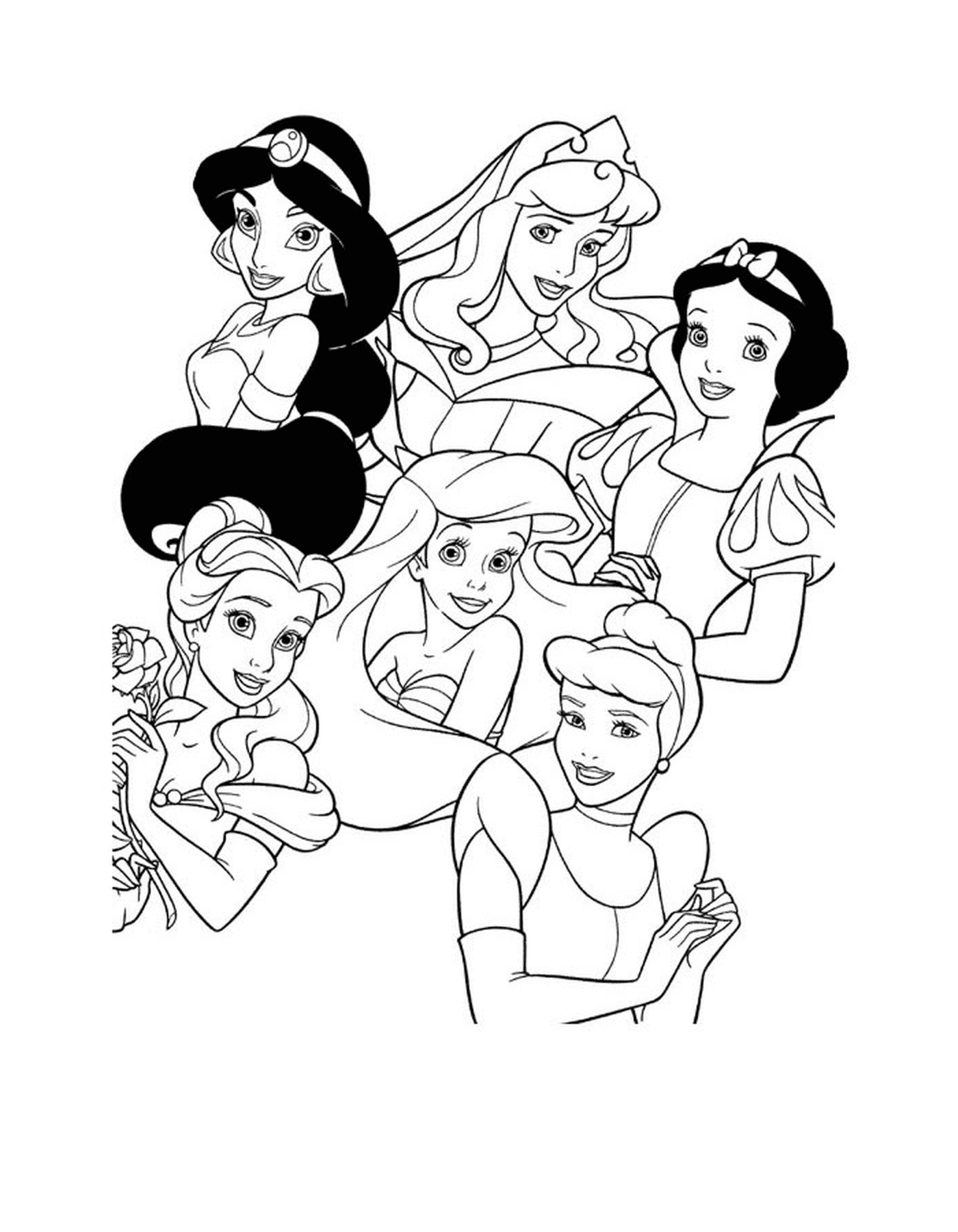  Distintas princesas de Disney juntas 