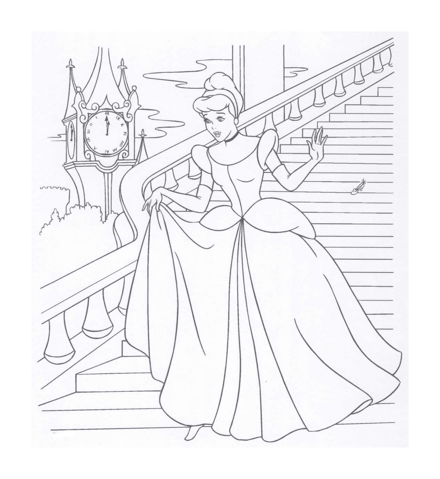  Principessa in piedi sulle scale 