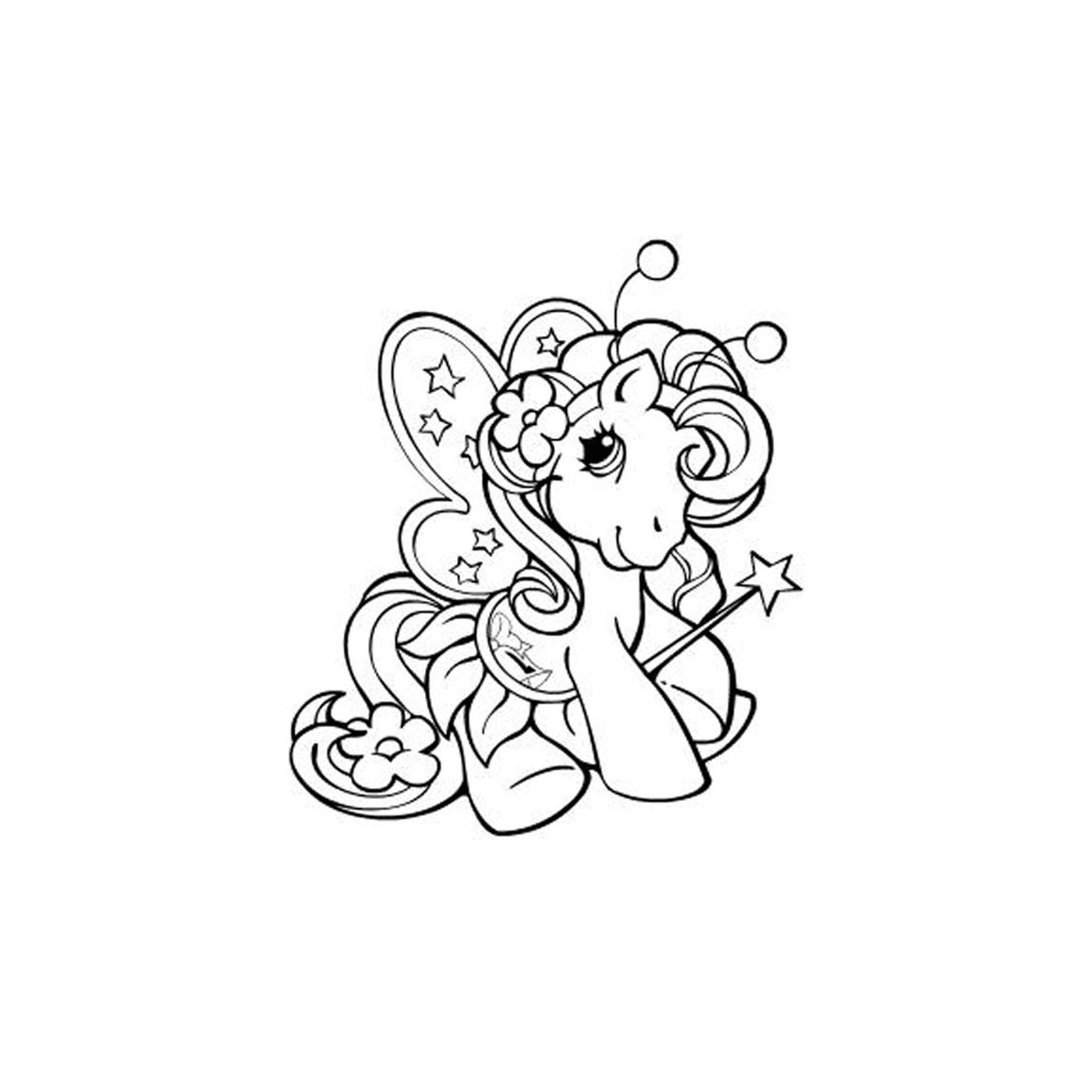  Pony with butterfly on head 