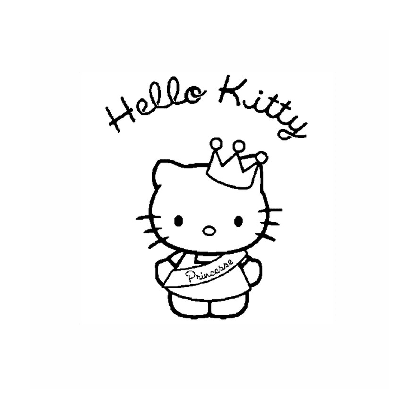  Hola Kitty con una corona 
