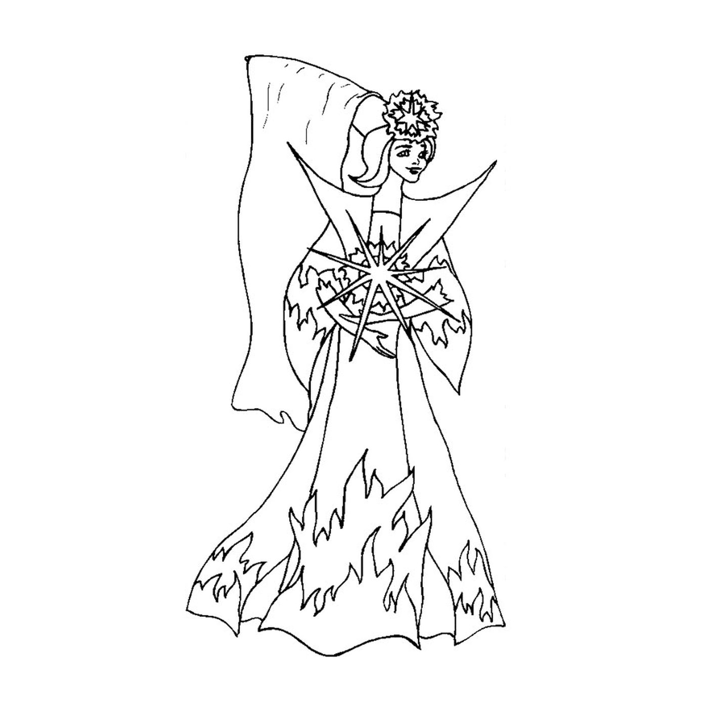  Woman in a long fairy dress 