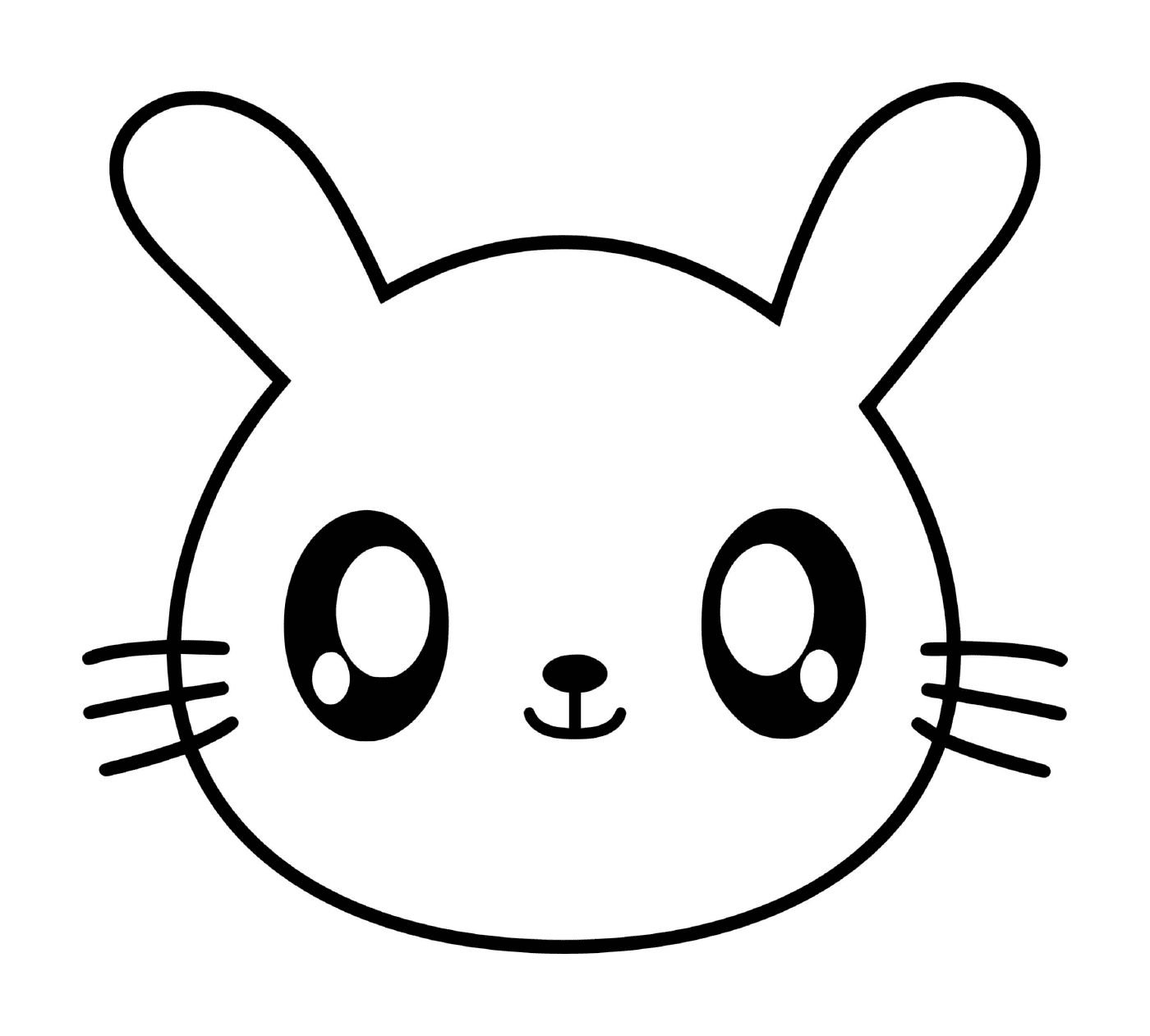  Conejo kawaii con ojos grandes 