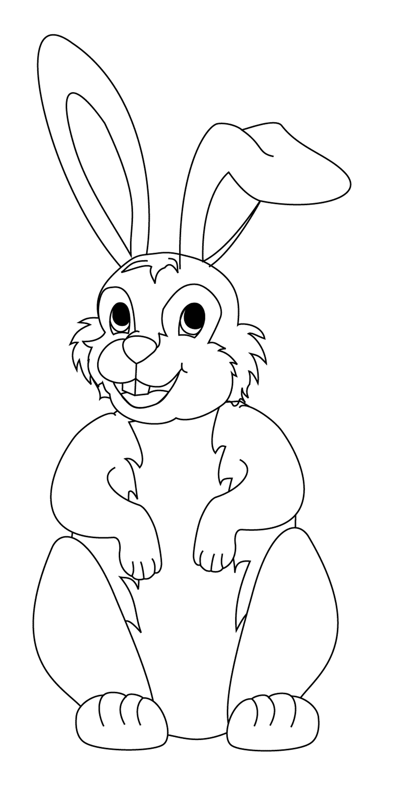  Hermoso conejo de Pascua con orejas largas 