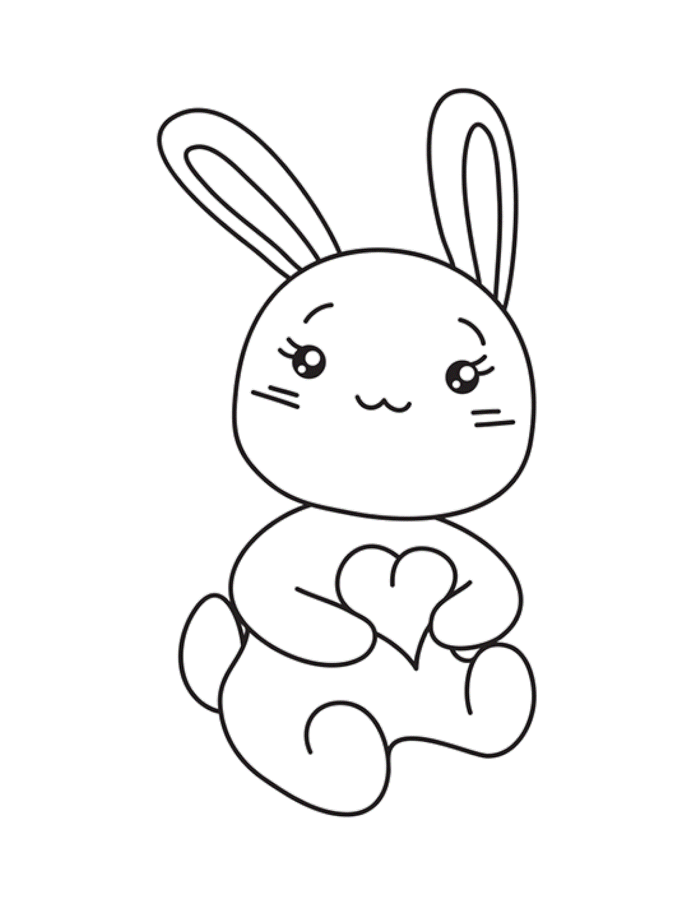  Süßes kleines Kaninchen mit einem Herz 