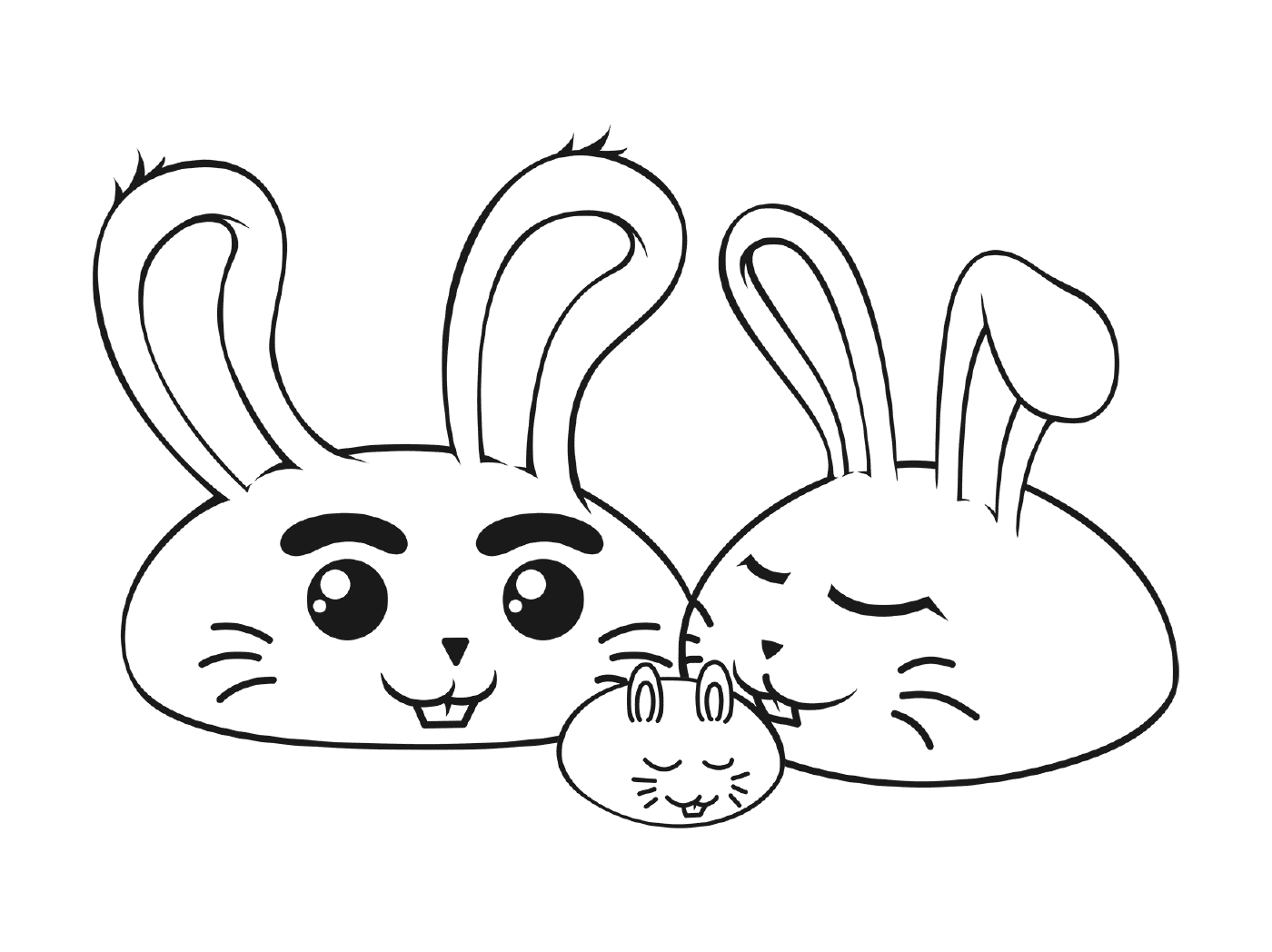  Family of rabbit kawaii 