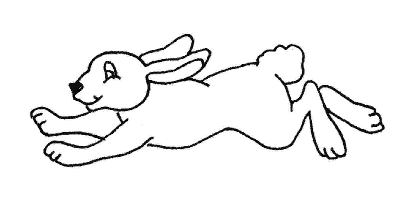  Kaninchen skizzieren einen Sprung 