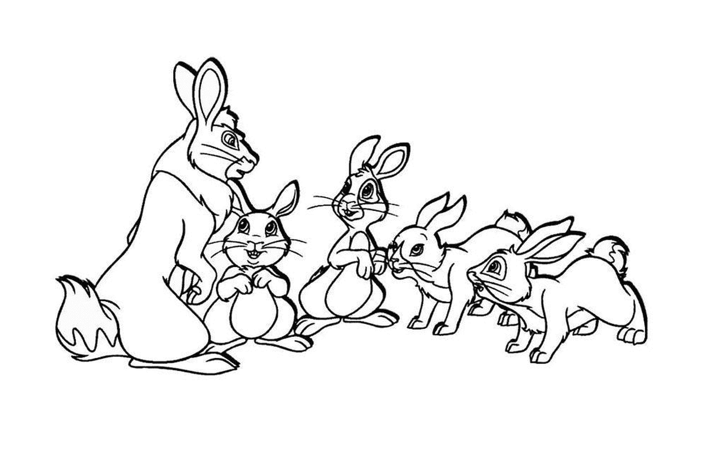  Gruppe von kleinen Kaninchen 