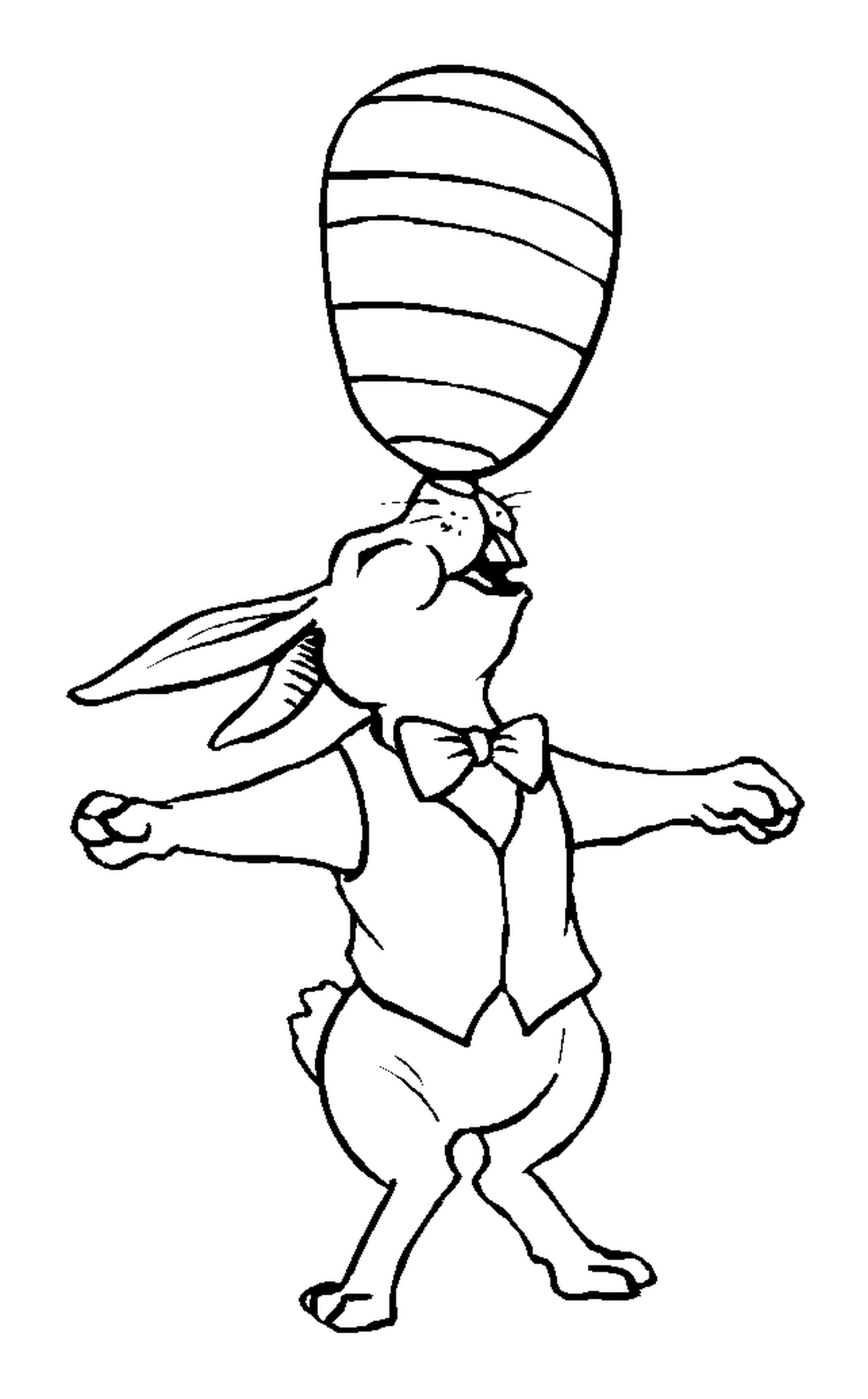  Kaninchen Akrobat mit Ballon 
