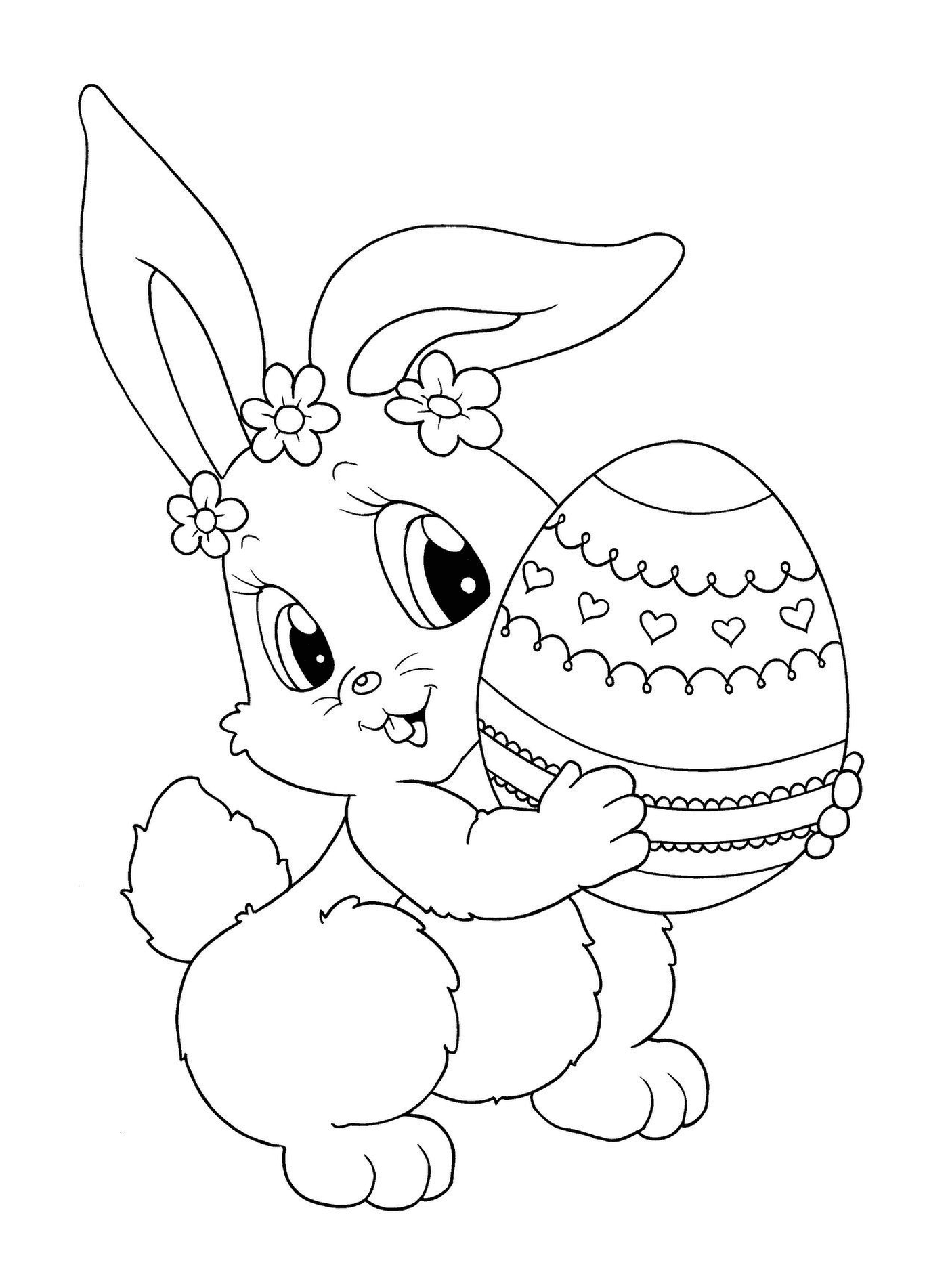  Conejo de Pascua con huevo 