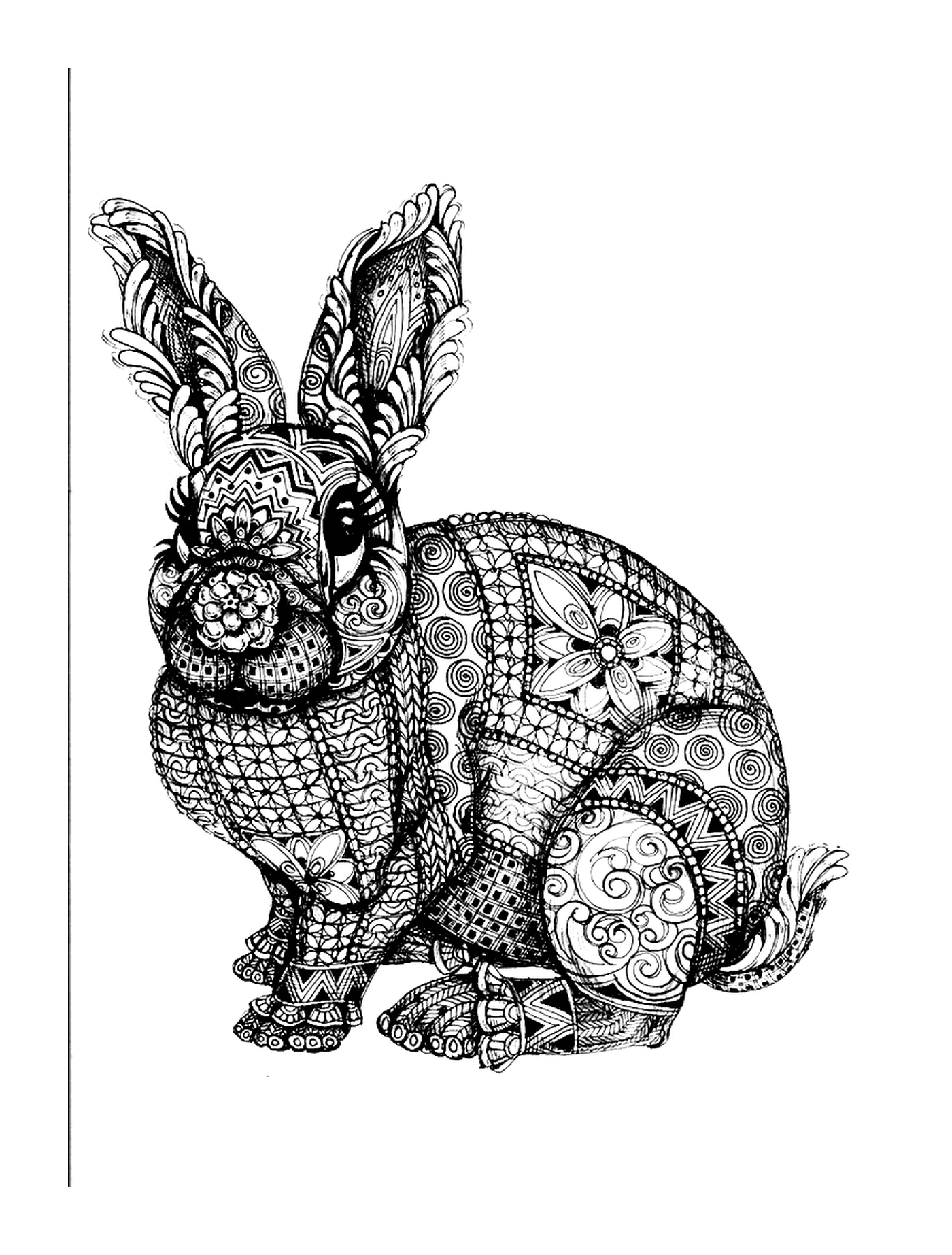 Detailliertes ausgewachsenes Kaninchen 