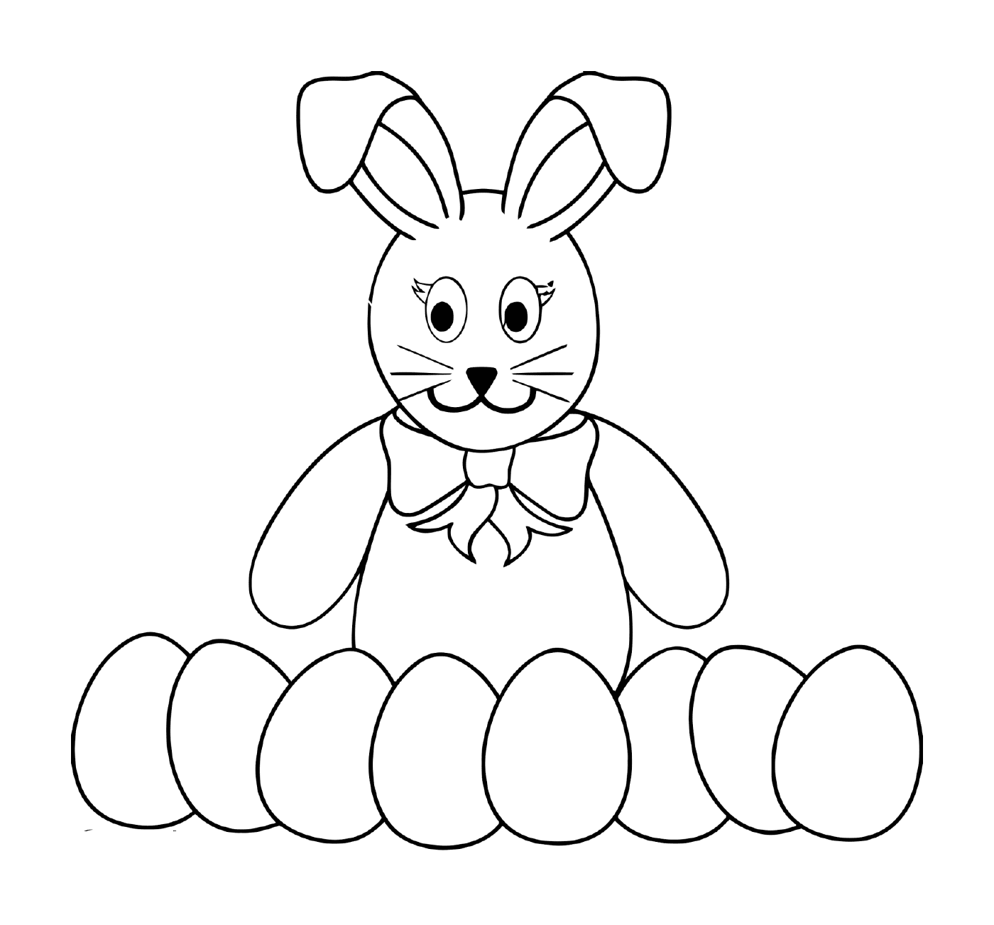  Rabbit with many Easter eggs 