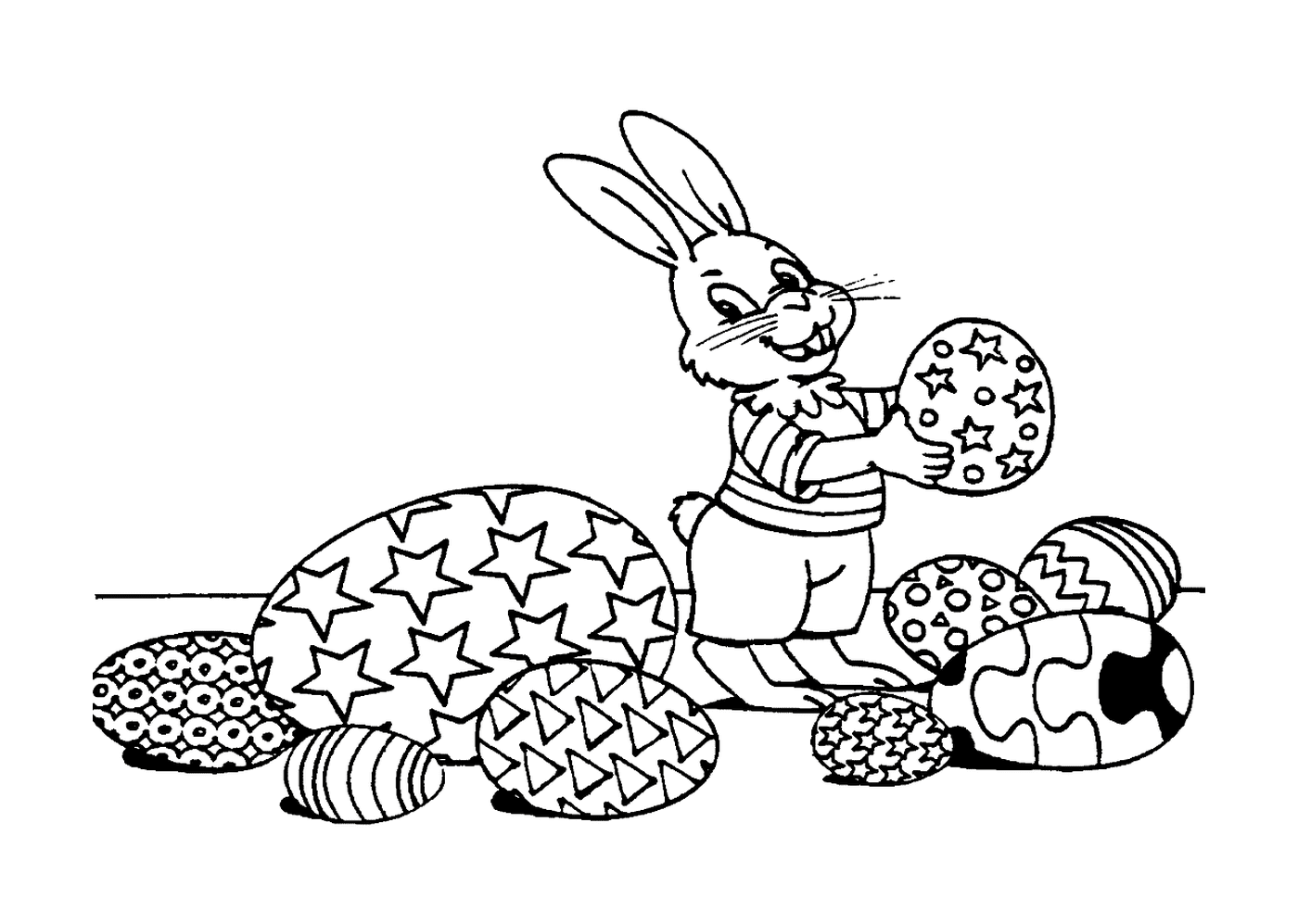  Conejo de Pascua sosteniendo galleta 