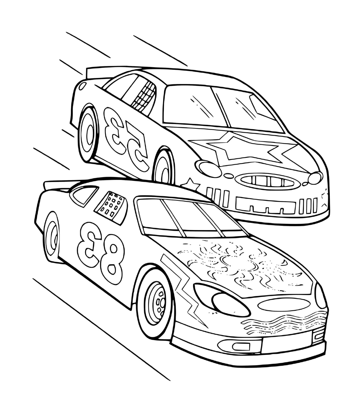  Dos coches de carreras 
