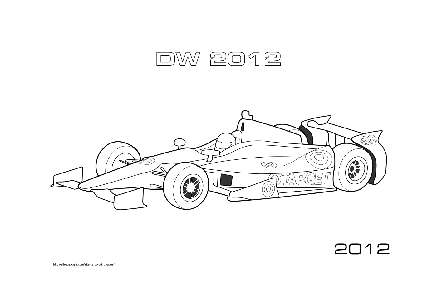  Car F1 libro da colorare stile 