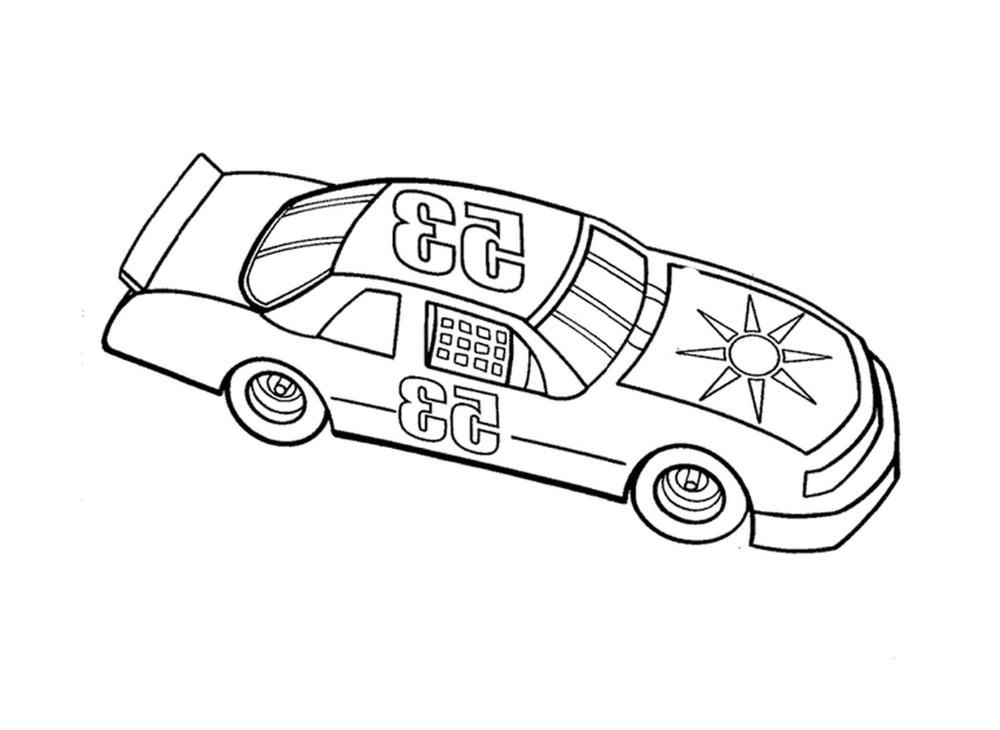  Racing car with sun logo 