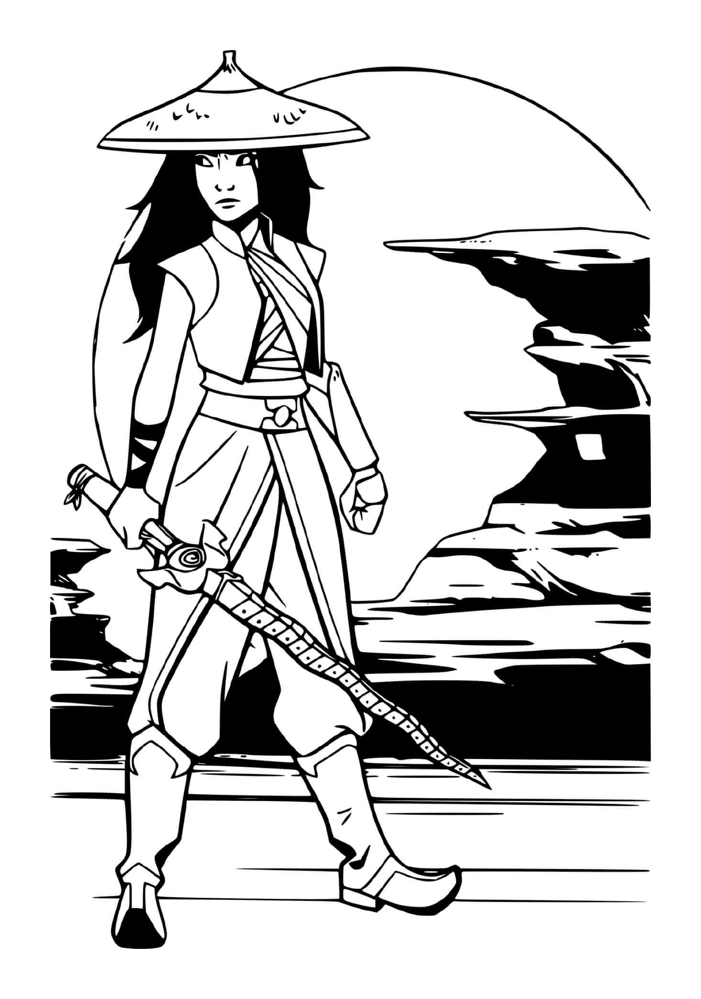  Raya wielded her sword, admirable bravery 