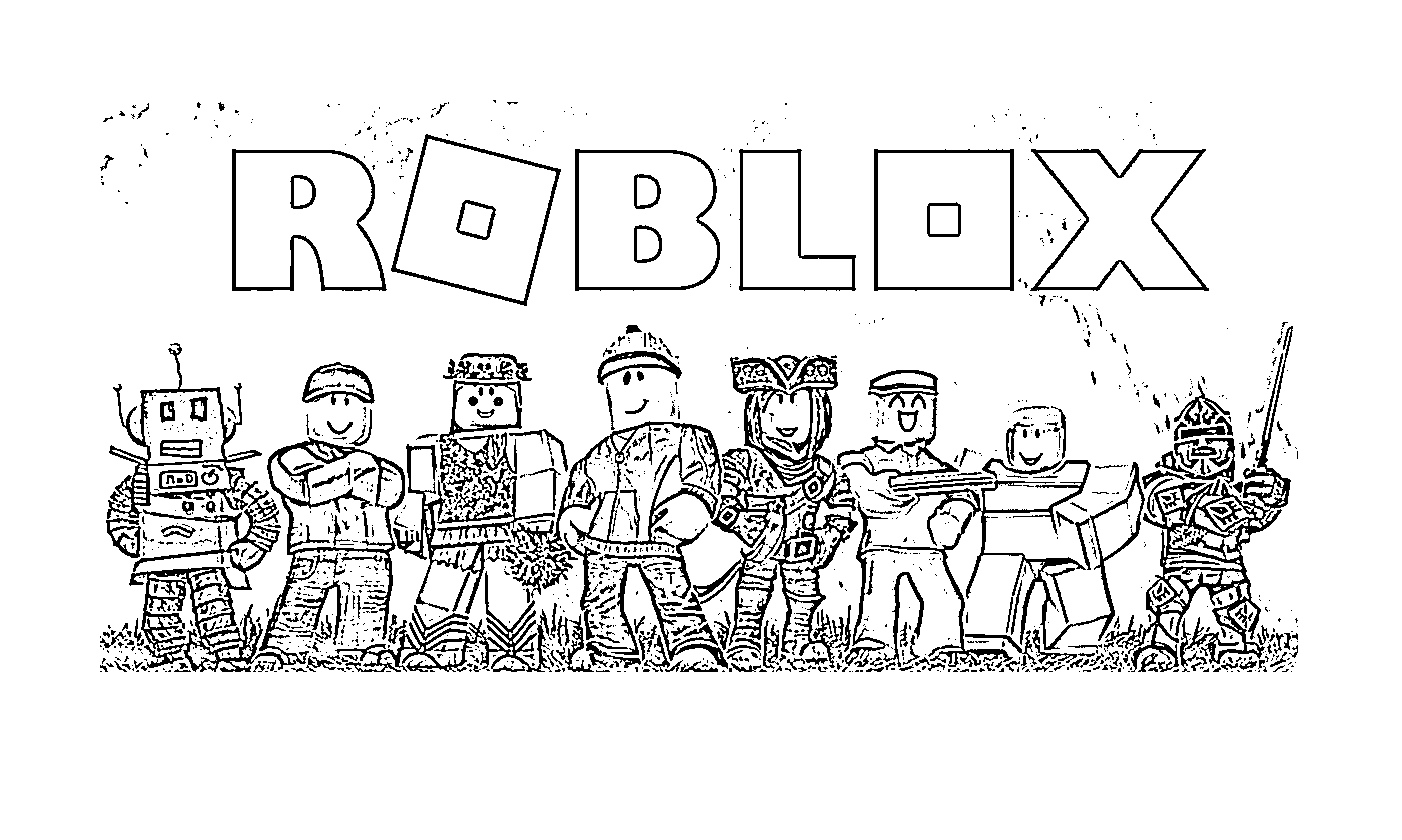  Roblox-Team vor einem Logo 