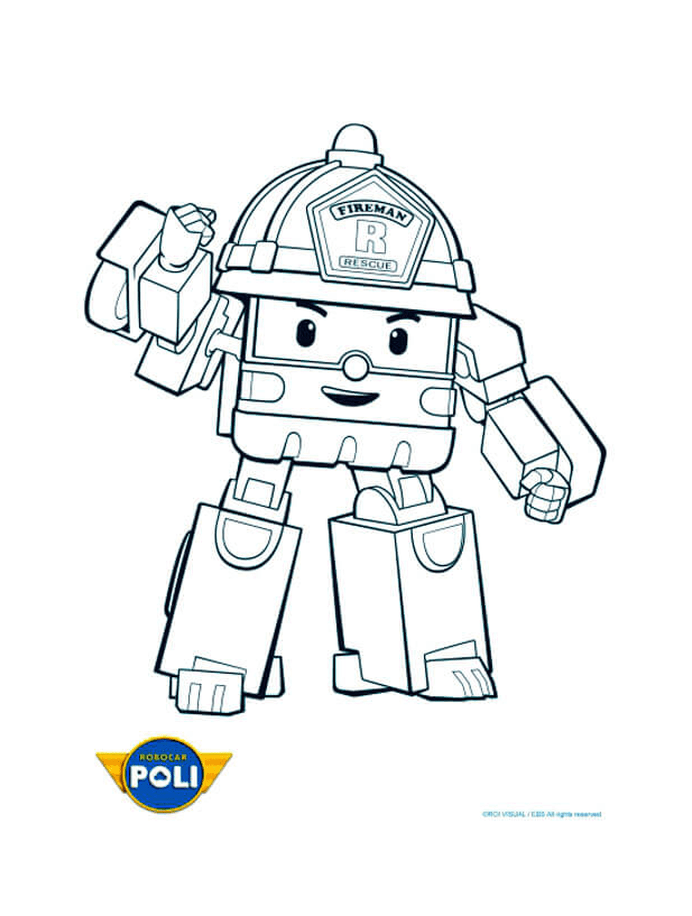  Firefighter ready for the road in Robocar Poli 