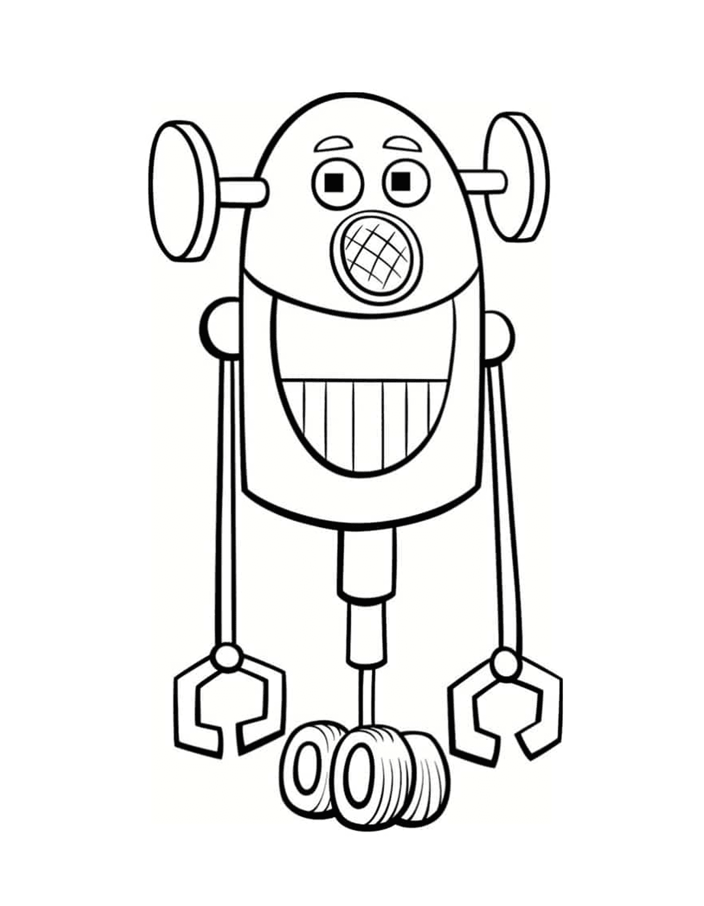  Lustiger Roboter mit großem Lächeln 
