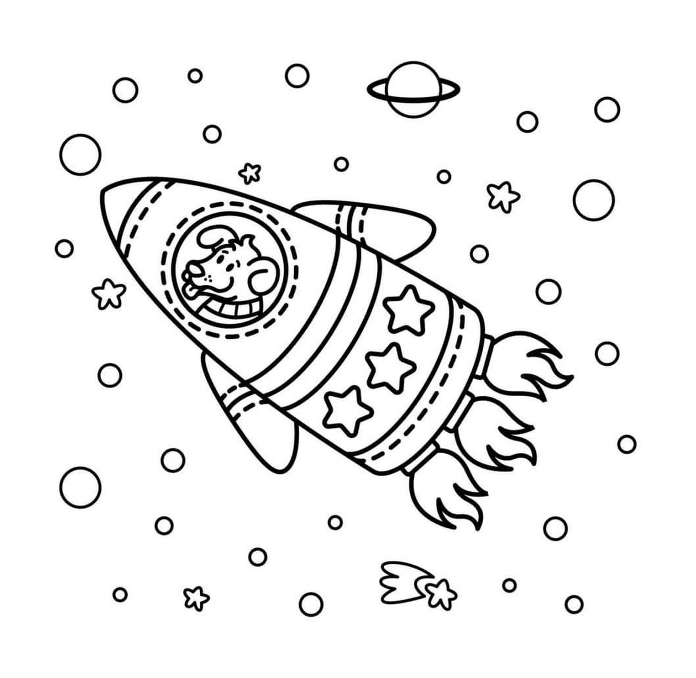  Cohete espacial con perro 