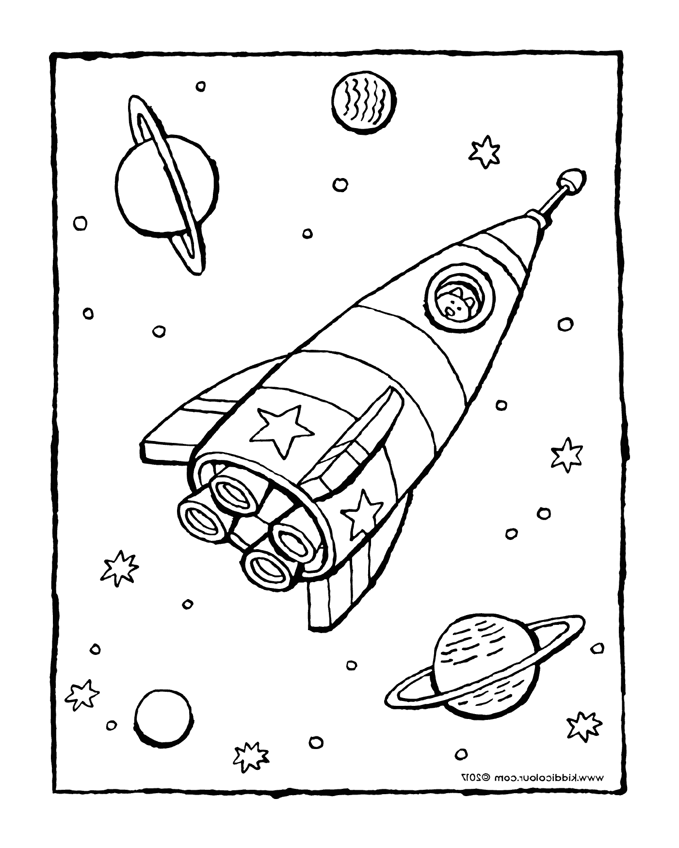  Decollo di un razzo nello spazio 