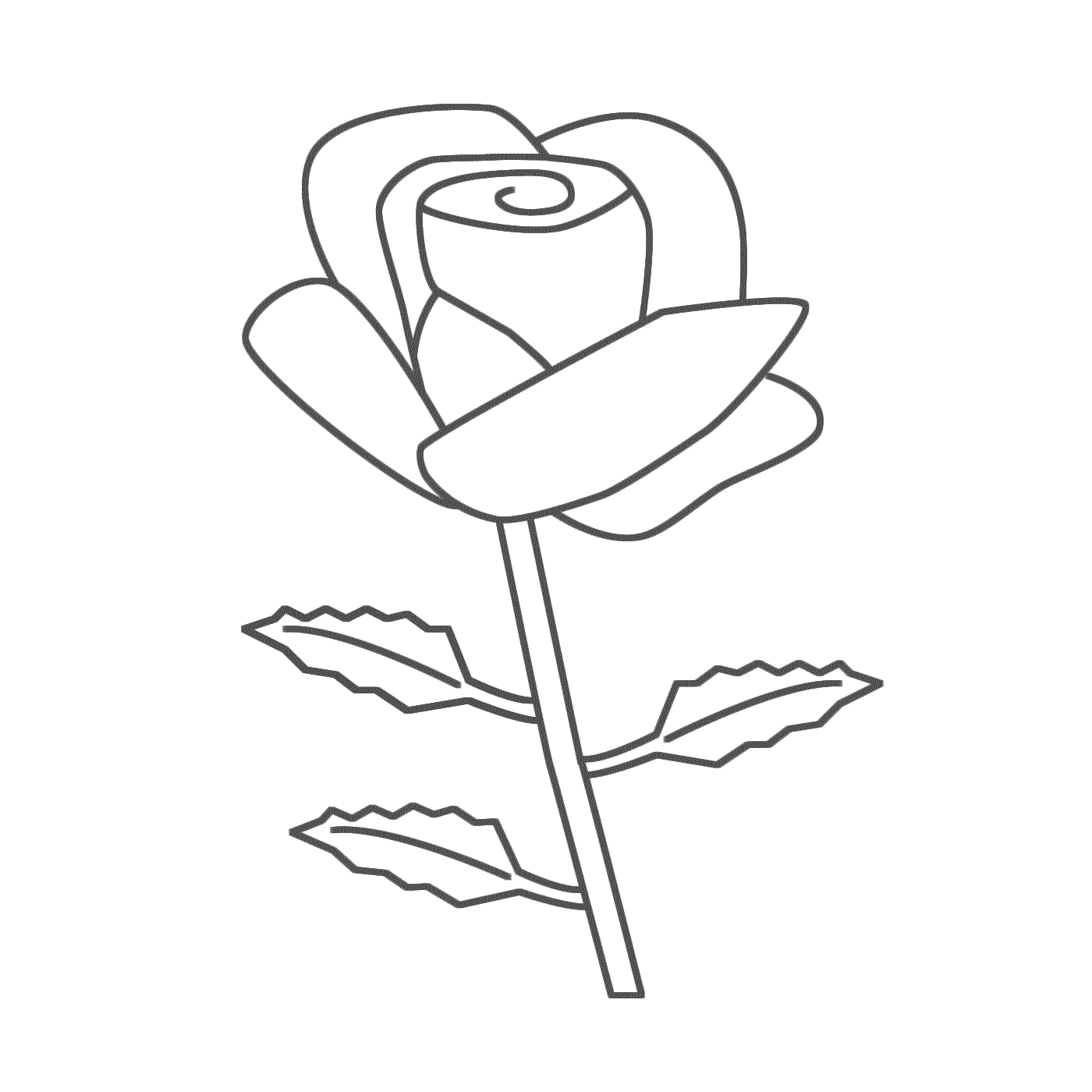  Rose mit grünem Stängel 