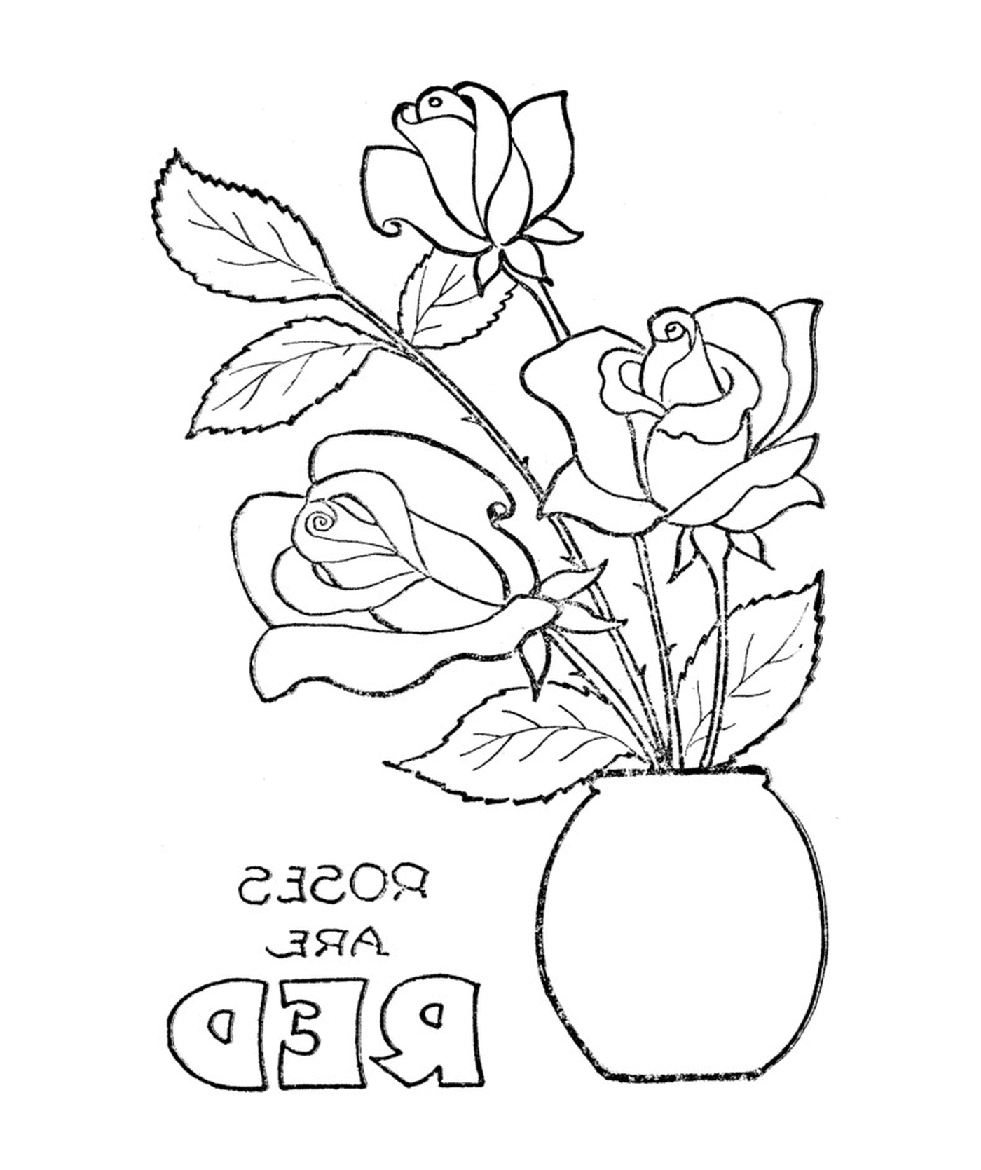  Розовая ваза с розами красные 