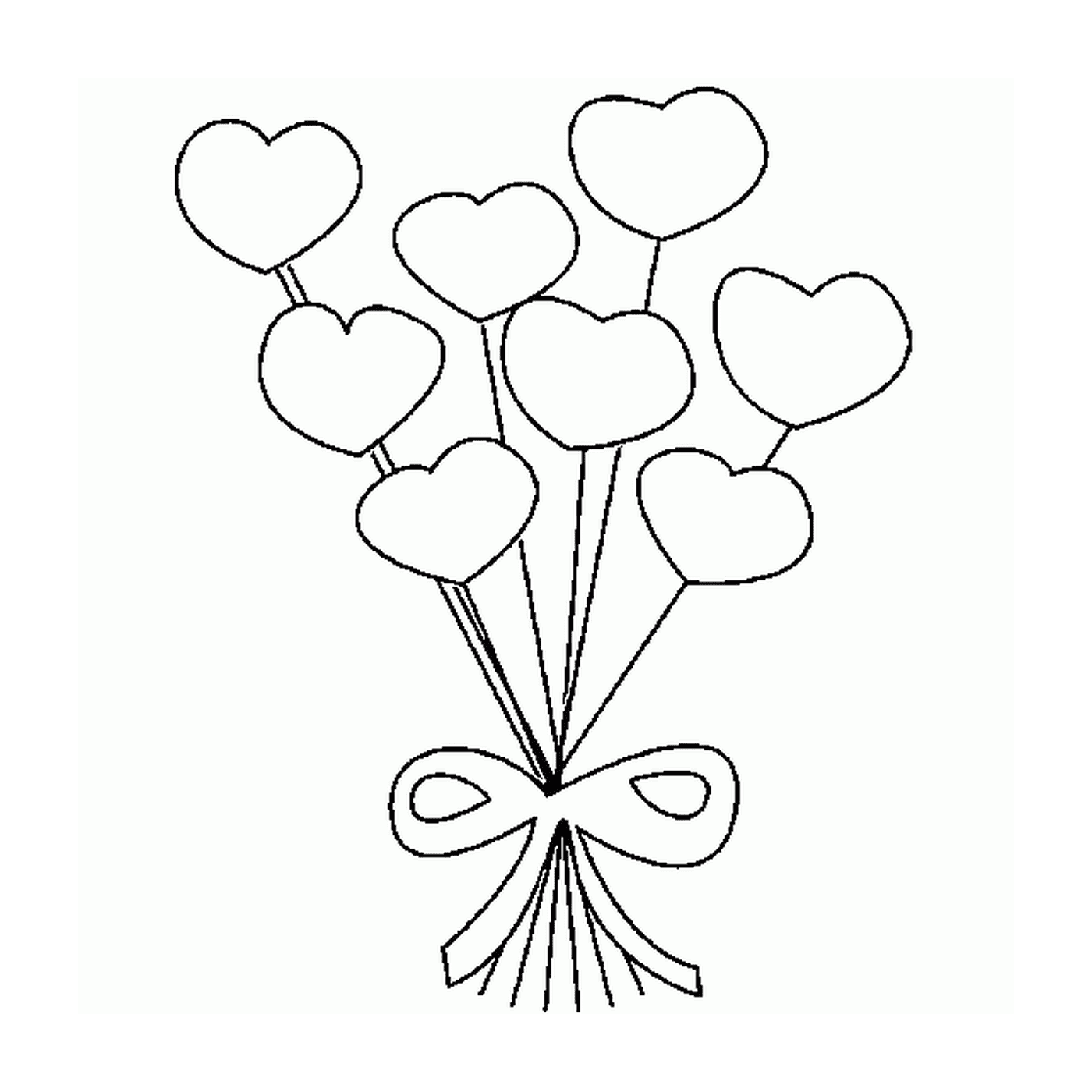  Magnifico bouquet di palloncini a forma di cuore 