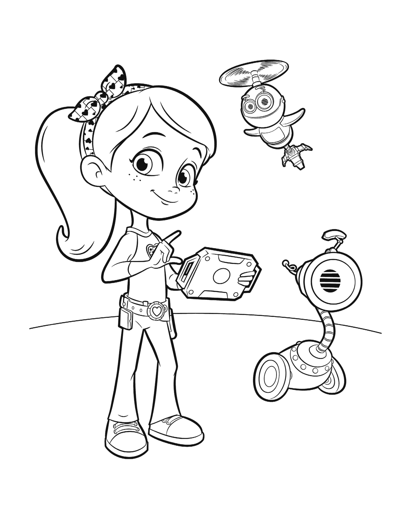  Chica con robot Rusty Rivets 