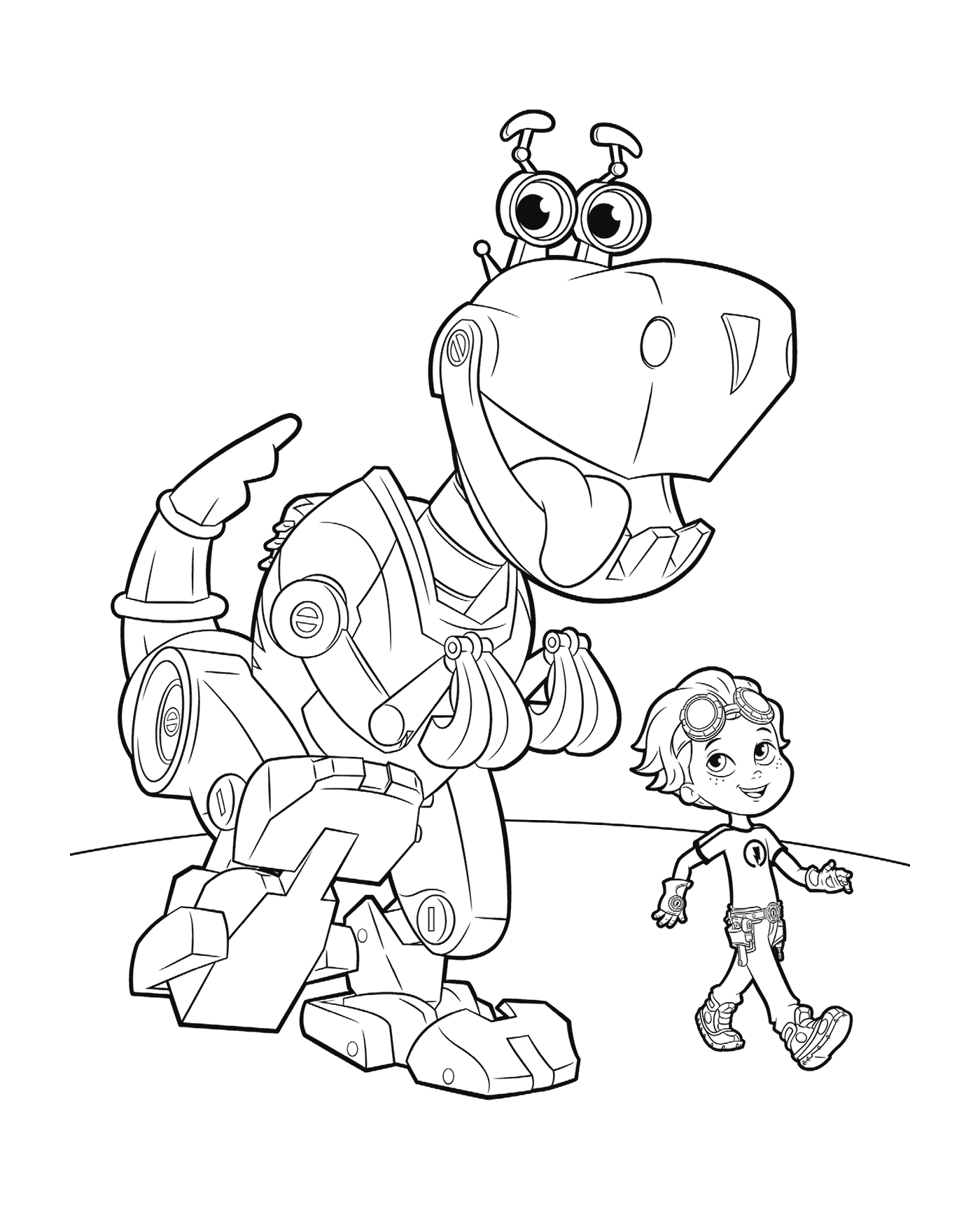  Niño y robot de Rusty Rivets 